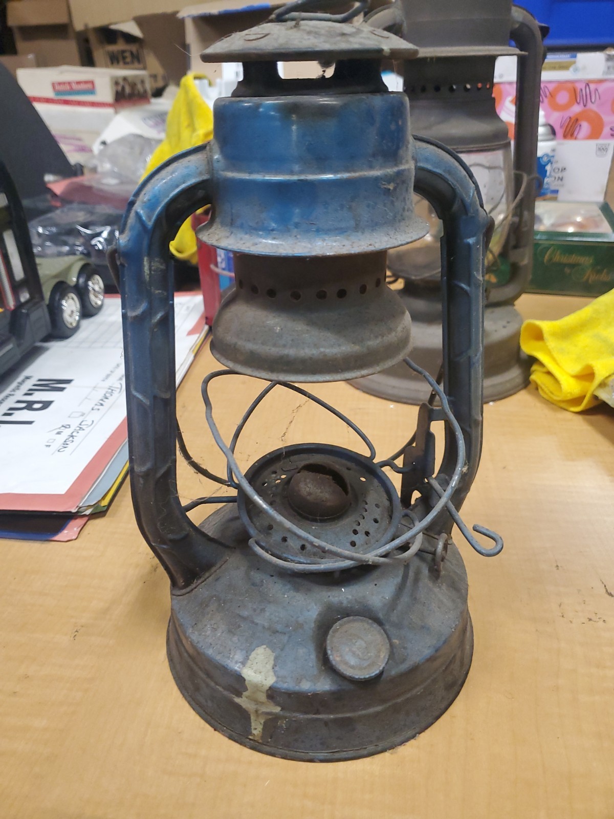 Vintage Dietz Lantern NY Blue Kerosene Lantern Vintage Dietz Lantern NY Blue Kerosene Lantern