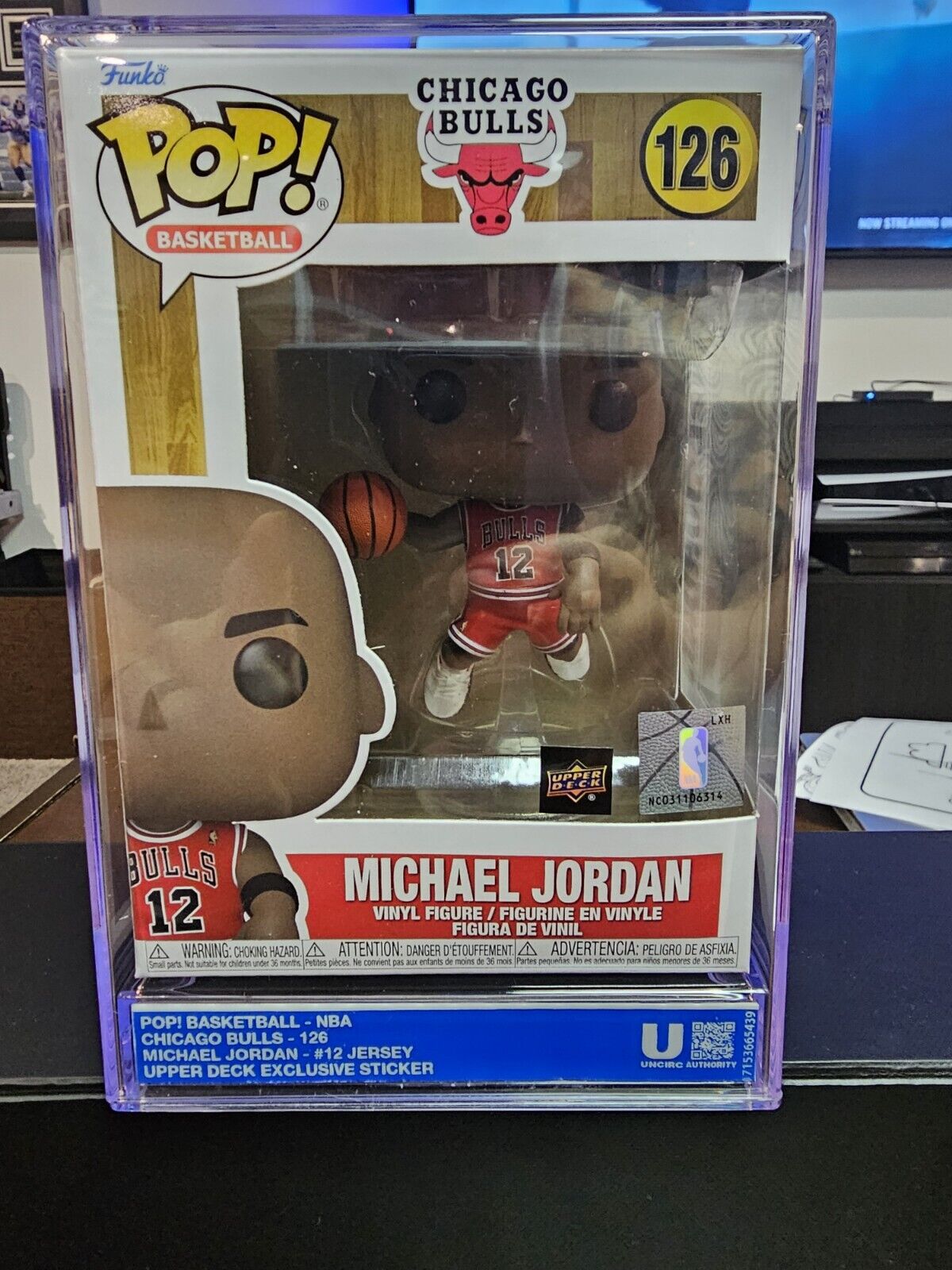 Michael Jordan (Red #12 Chicago Bulls) #126 Funko Pop - Upper Deck Encapsulated