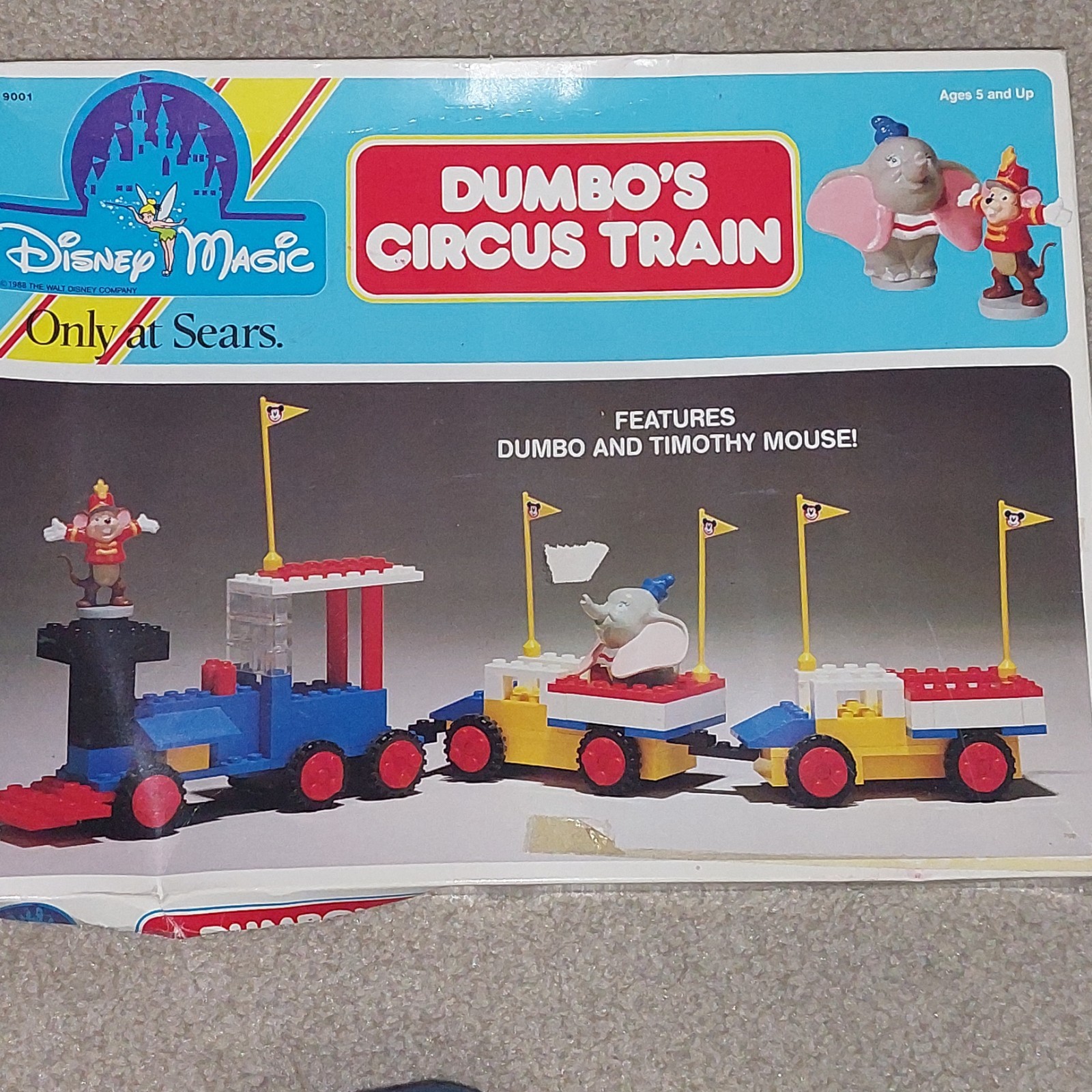 Disney Magic Dumbos Circus Train Vtg 1988 Tandem New Old Stock Building Block Disney Magic Dumbos Circus Train Vtg 1988 Tandem New Old Stock Building Block