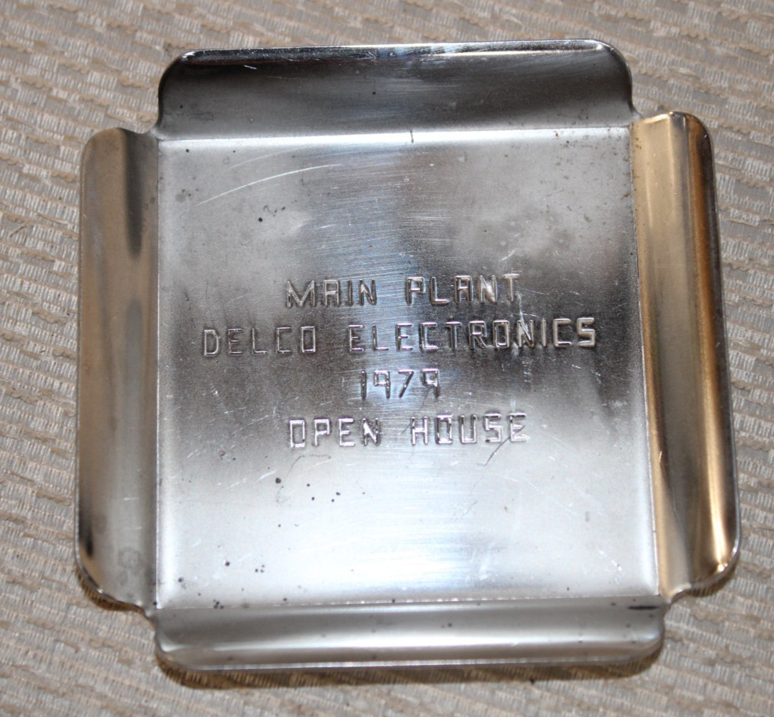 1979 Delco Electronics Kokomo Indiana Main Plant Open House Chrome Ashtray 1979 Delco Electronics Kokomo Indiana Main Plant Open House Chrome Ashtray