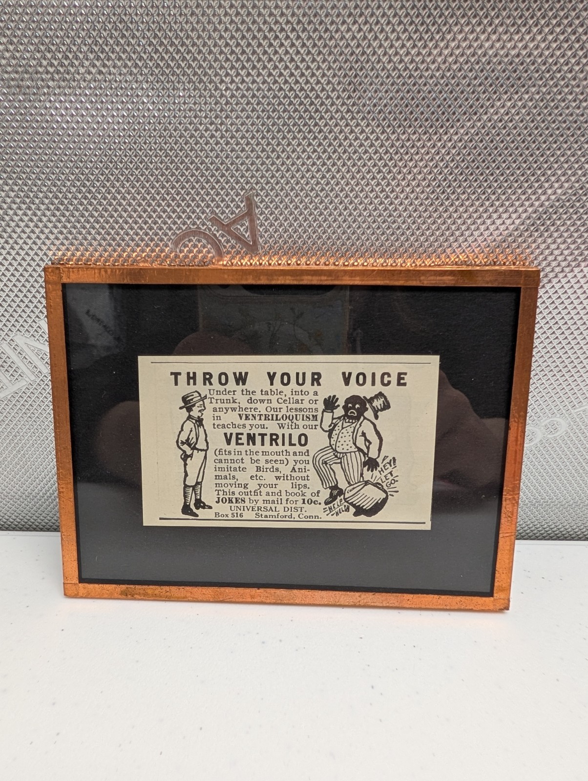Antique 1925 Ventriloquism Print Ad Throw Your Voice Framed Vaudeville Magic