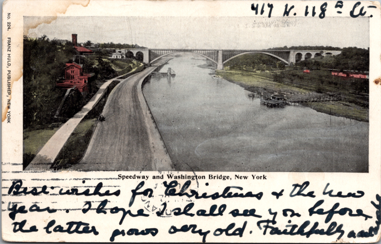 1904 Washington Bridge, Harlem River, New York City Postcard Franz Huld 1904 Washington Bridge, Harlem River, New York City Postcard Franz Huld