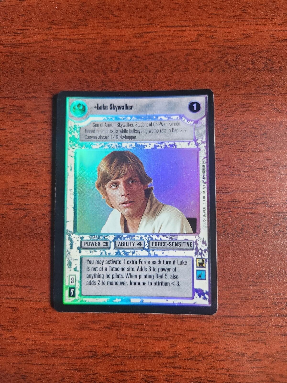 Star Wars CCG SWCCG Luke Skywalker Foil URF Reflections I 1 Rare Card