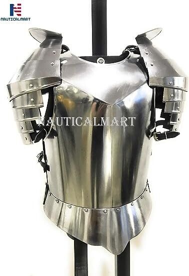 NauticalMart Medieval Times Shoulder Guard Steel Breastplate