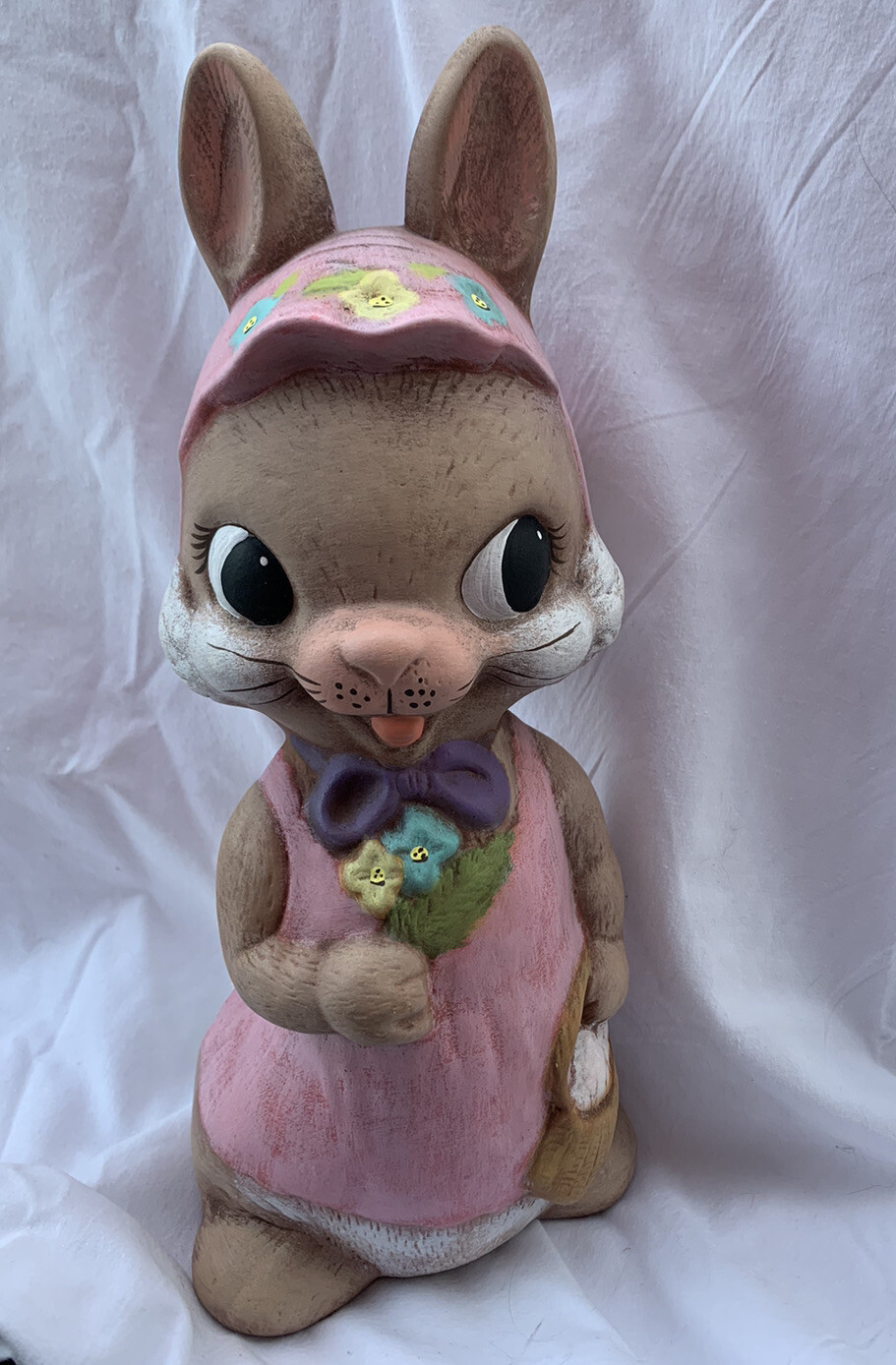 Vintage MCM Anthropomorphic Easter Bunny Rabbit in Pink Handmade 11.5" tall Vintage MCM Anthropomorphic Easter Bunny Rabbit in Pink Handmade 11.5" tall