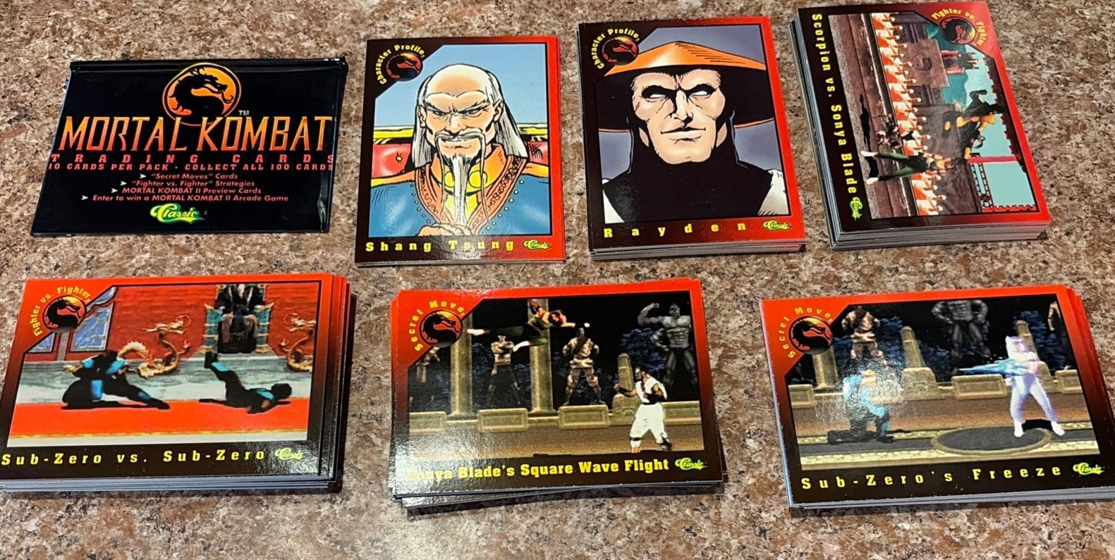 1994 Classic Mortal Kombat I Trading Card Base Set (100) & Wrapper 1994 Classic Mortal Kombat I Trading Card Base Set (100) & Wrapper