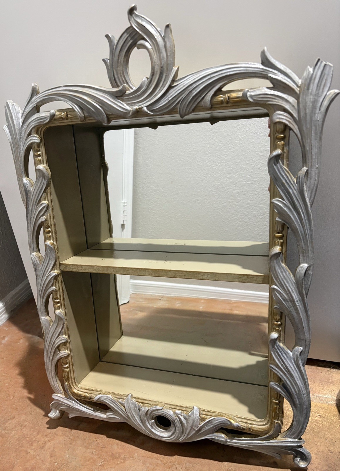 Vintage 1960s Turner Co Mirrored Wood Wall Shelf Baroque Shadow Box Curio MCM Vintage 1960s Turner Co Mirrored Wood Wall Shelf Baroque Shadow Box Curio MCM