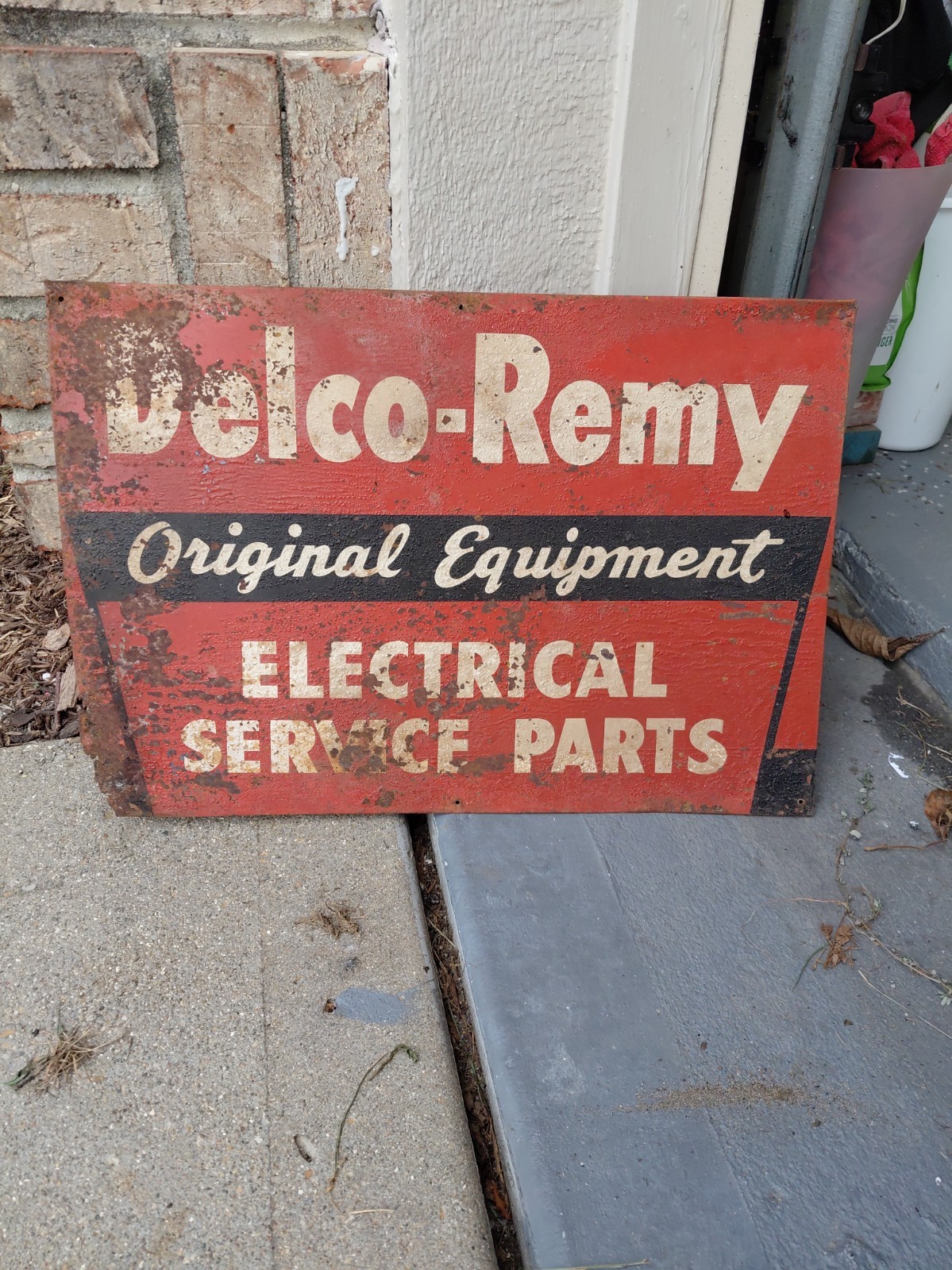 c.1950s Original Vintage Delco Remy Sign Metal GM Chevy Electric Service OEM c.1950s Original Vintage Delco Remy Sign Metal GM Chevy Electric Service OEM
