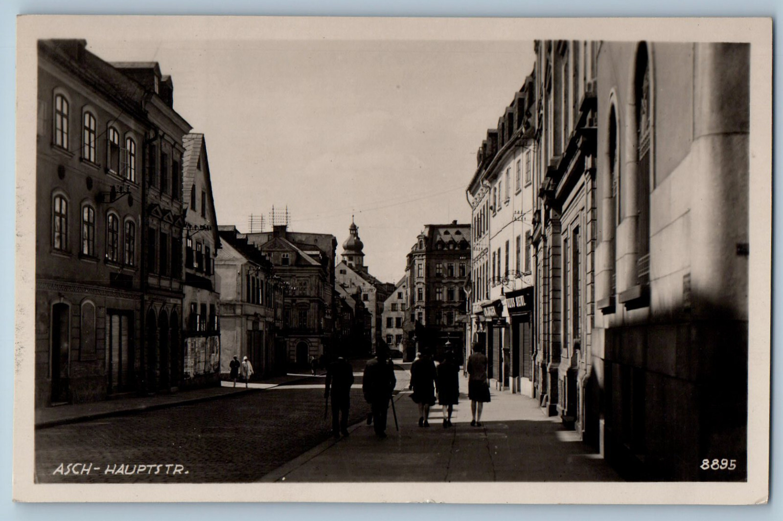 Aš Karlovy Vary Czechia Postcard Asch Main Street c1940's RPPC Photo Aš Karlovy Vary Czechia Postcard Asch Main Street c1940's RPPC Photo