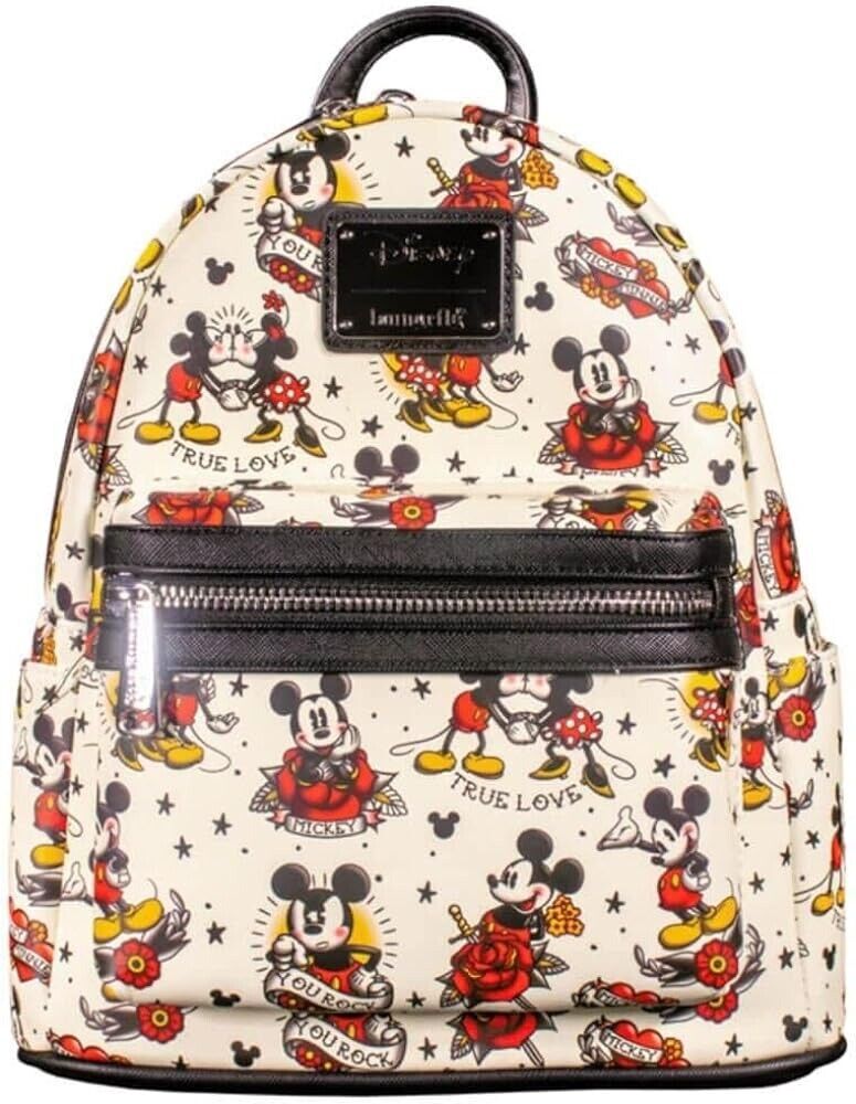 Mickey and Minnie Tatto Mini Loungefly Backpack