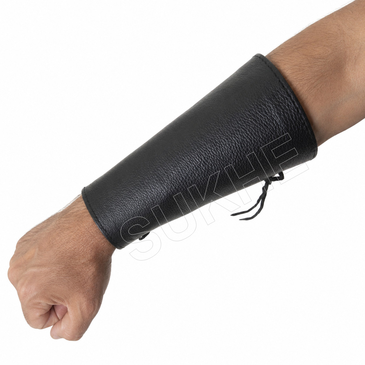 Handmade Genuine Leather Arm Bracers Adjustable Black Gauntlets Medieval Cosplay Handmade Genuine Leather Arm Bracers Adjustable Black Gauntlets Medieval Cosplay