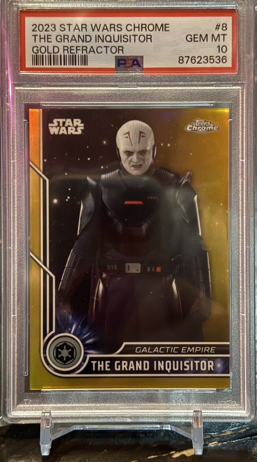 2023 Topps Star Wars #8 The Grand Inquisitor PSA 10 07/50 Gold Refractor Pop2