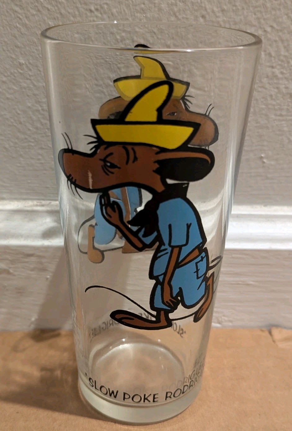 Vintage 1973 Slow Poke Rodriguez Pepsi Glass RARE Warner Bros Black Letters