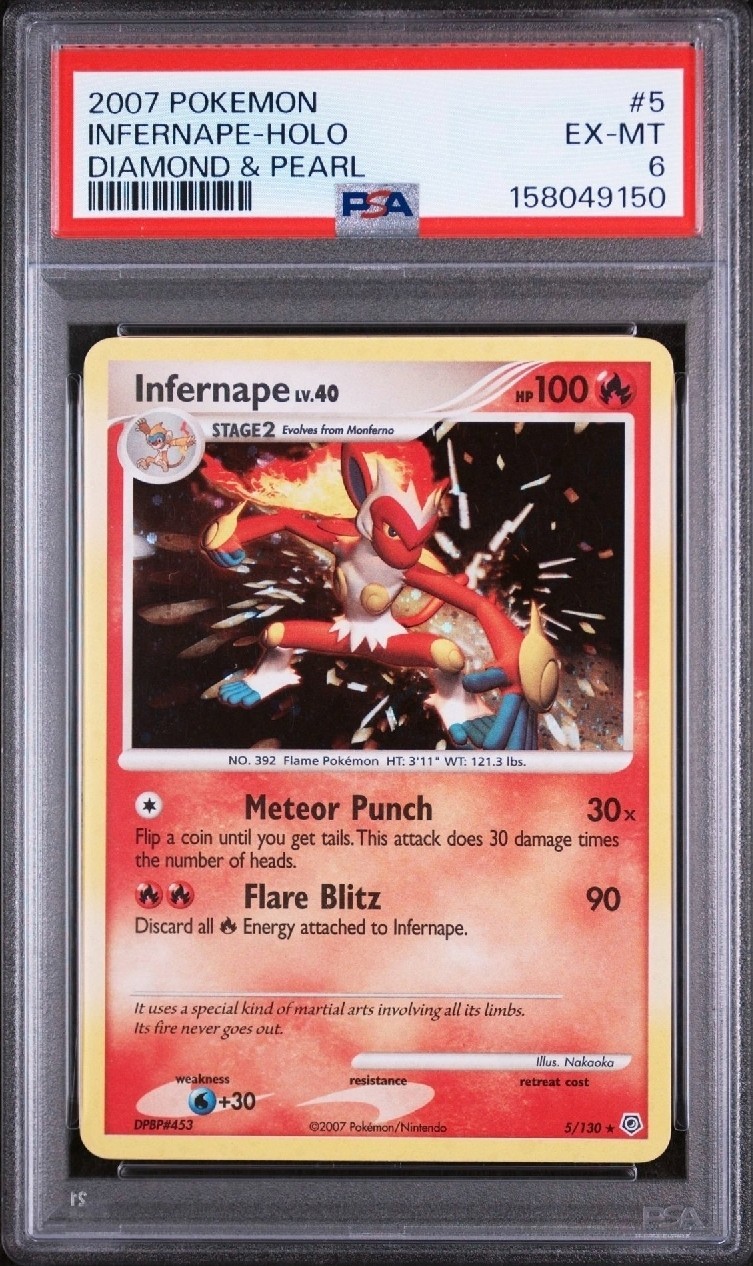 2007 POKEMON DIAMOND & PEARL 5 INFERNAPE-HOLO PSA 6 2007 POKEMON DIAMOND & PEARL 5 INFERNAPE-HOLO PSA 6