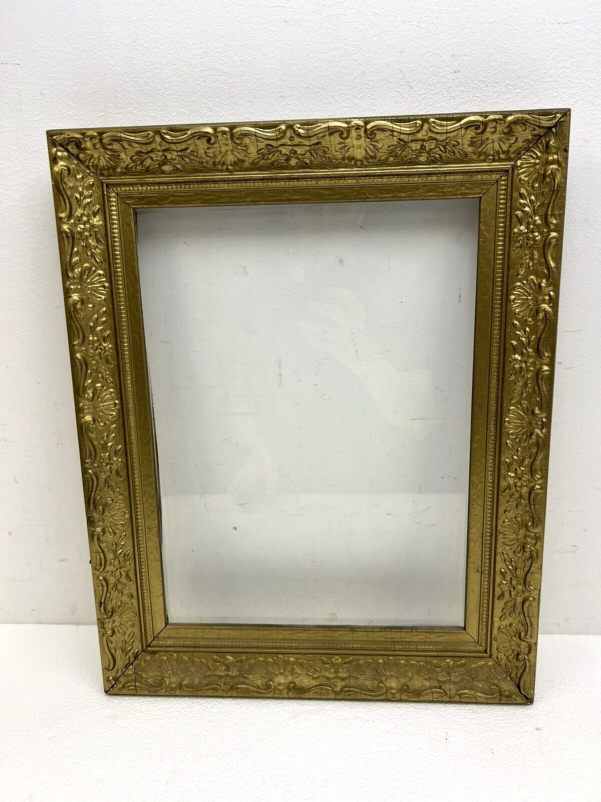 Antique Picture Frame gold wood vintage ornate gilt gesso wall art FITS 12 x 16