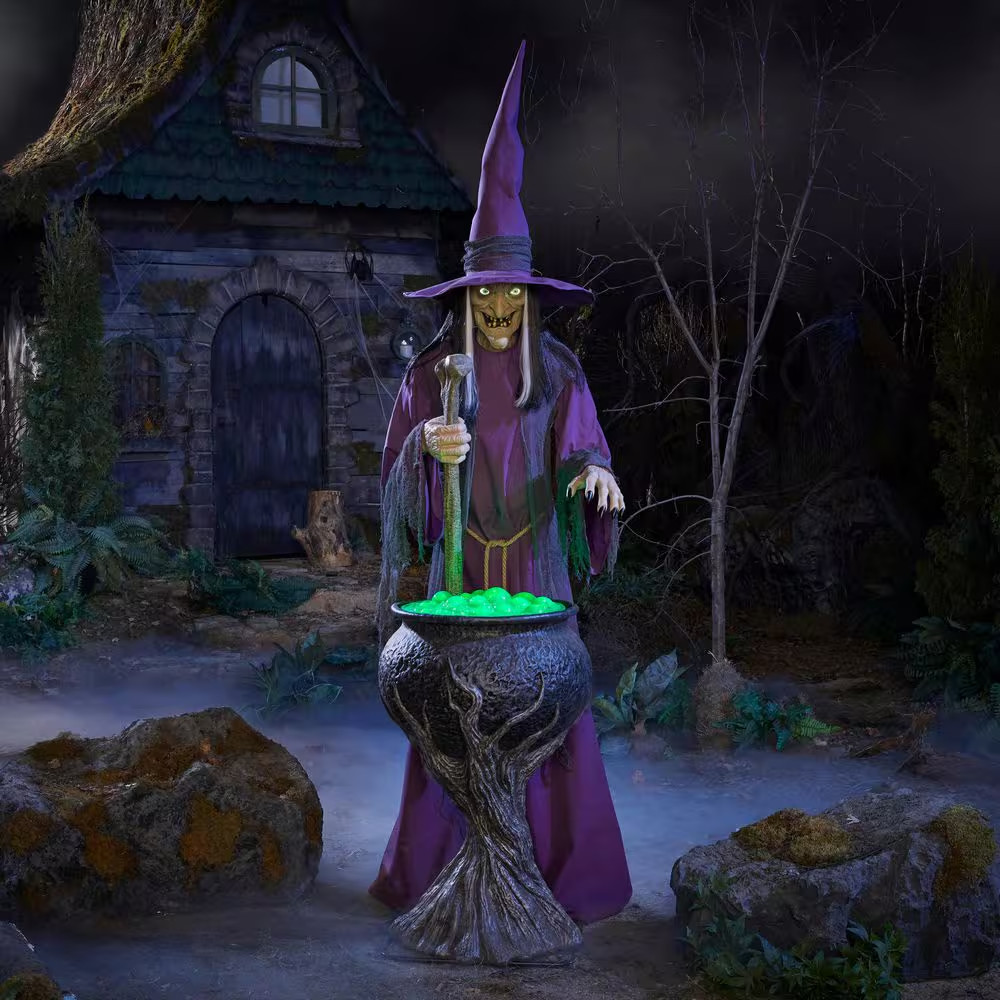 8 FT Wicked Woods Animated LED Brewing Witch 8 FT Wicked Woods Animated LED Brewing Witch