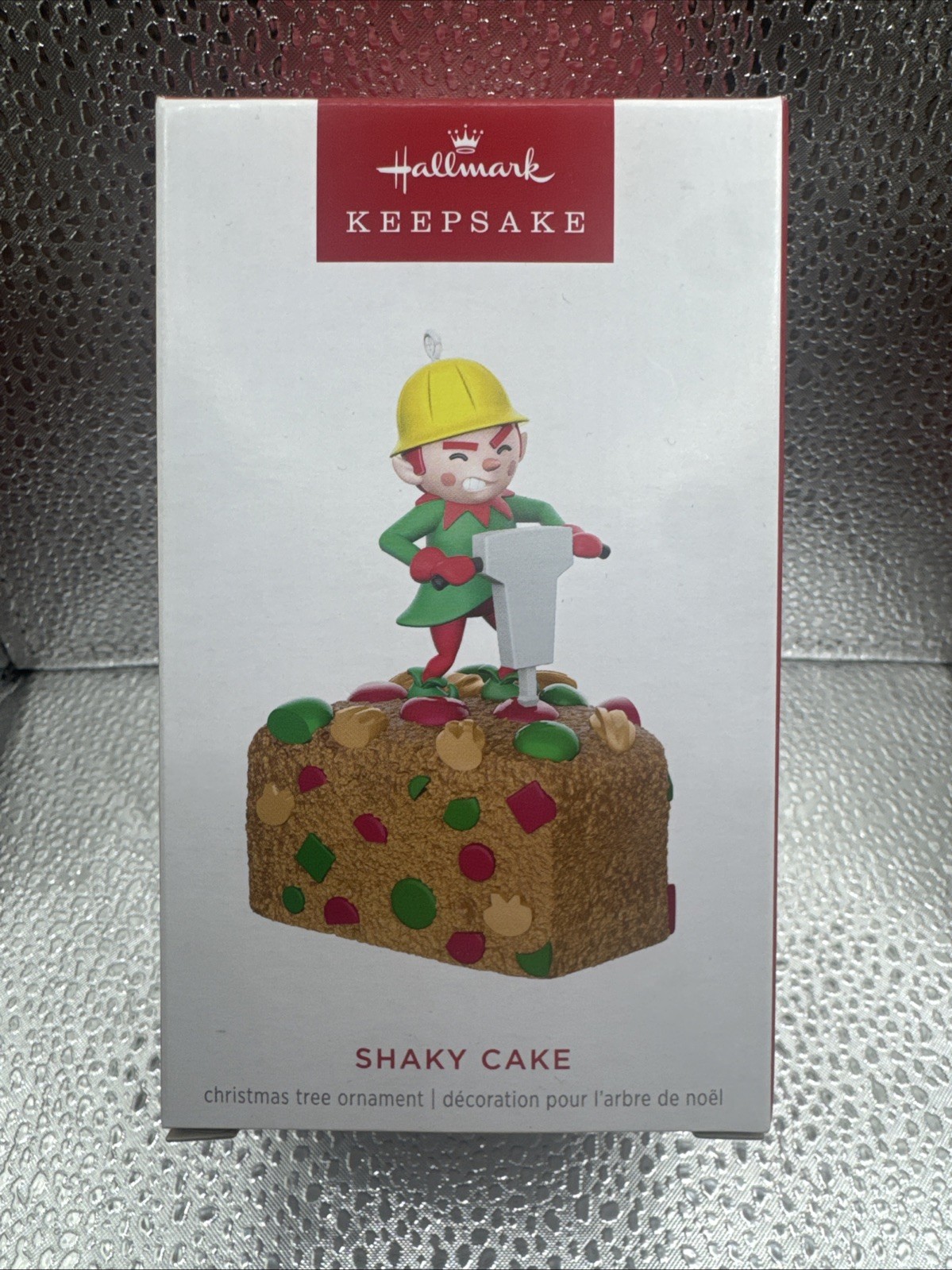 2024 Hallmark Shaky Cake Elf Jackhammer Fruitcake Keepsake Magic Ornament NEW 2024 Hallmark Shaky Cake Elf Jackhammer Fruitcake Keepsake Magic Ornament NEW