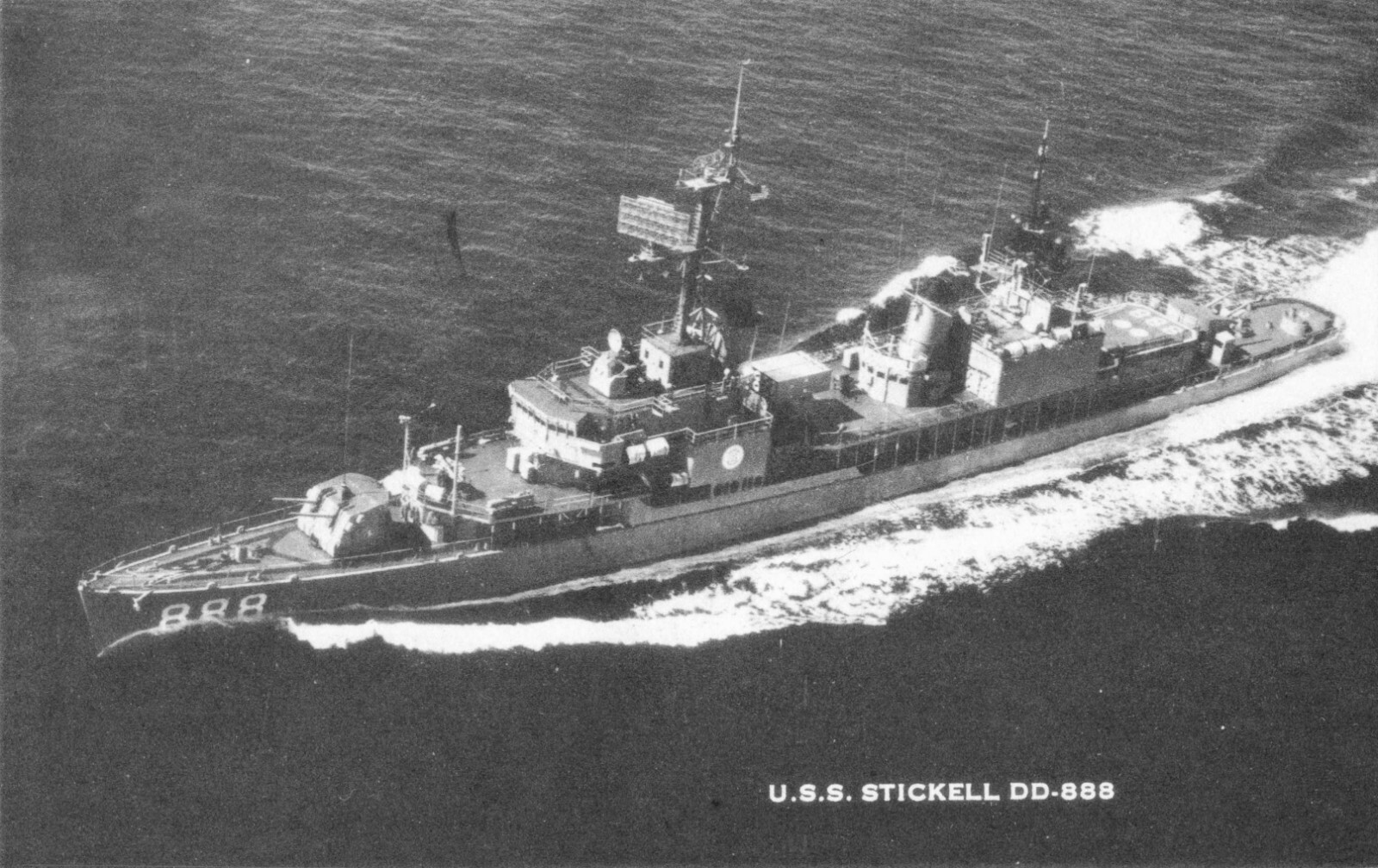 Postcard USS Stickell DD-888