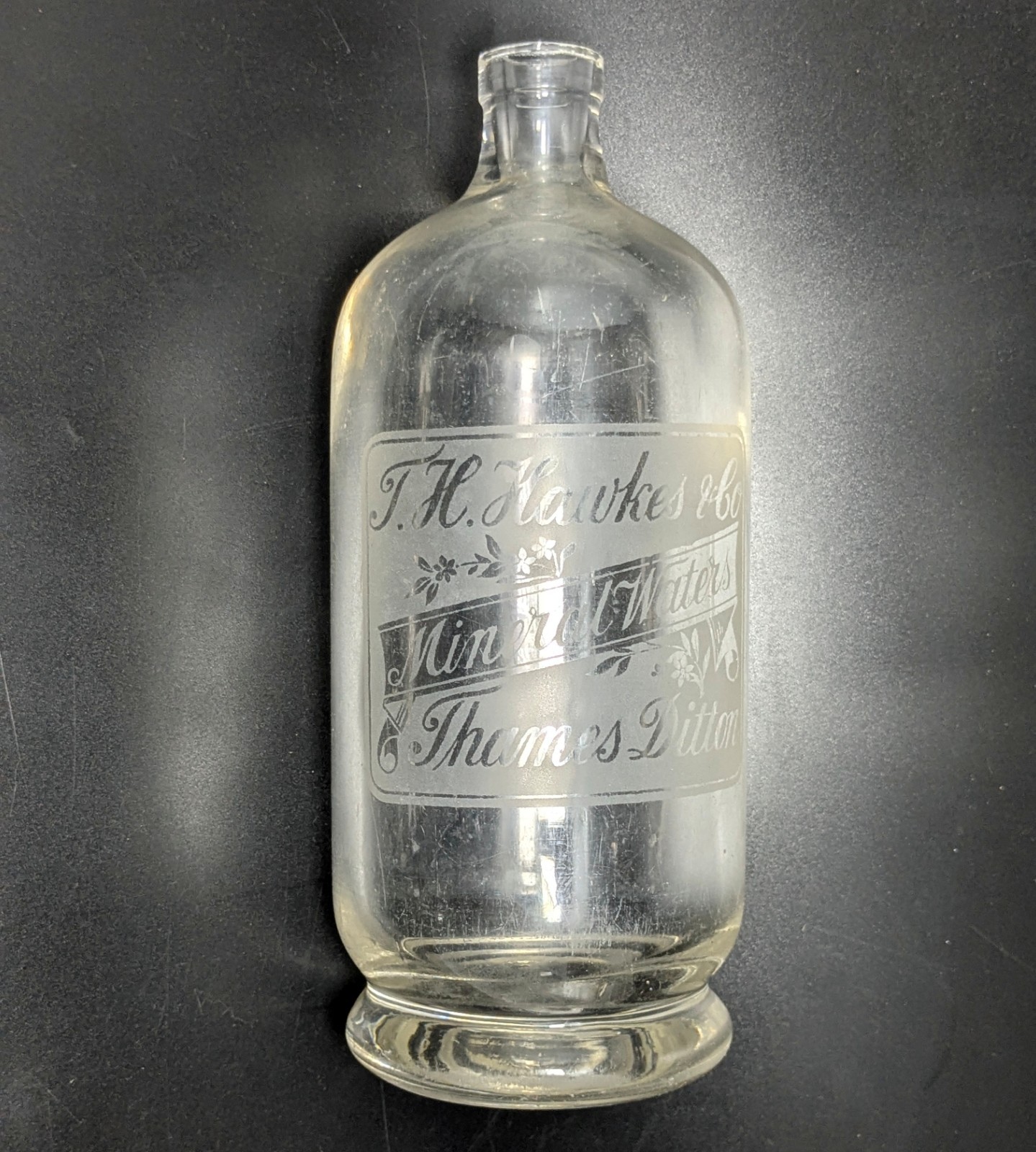 Antique Mineral Water Bottle T.H. Hawkes & Co Thames Ditton Siphon Victorian Antique Mineral Water Bottle T.H. Hawkes & Co Thames Ditton Siphon Victorian
