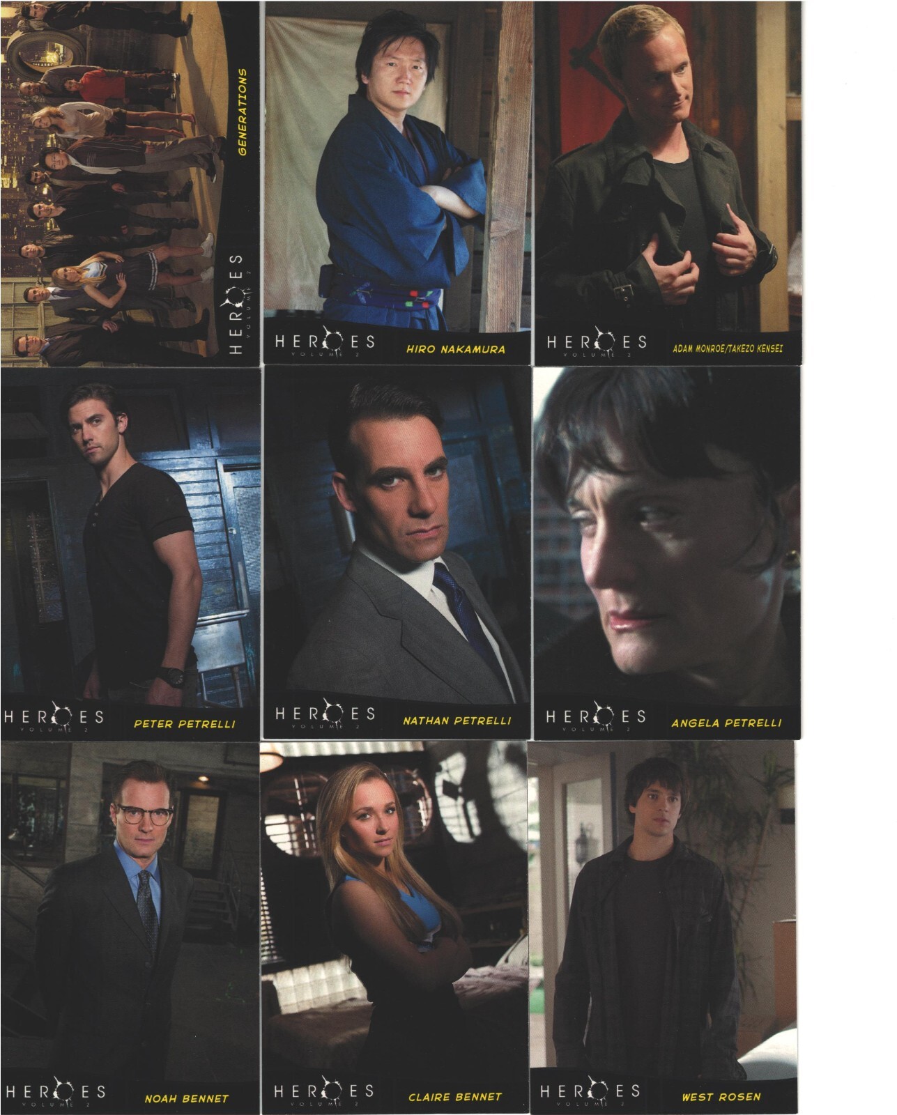 2008 Heroes: Volume 2 Trading Card Set 1-90 + Promo Set 1-10 Milo Ventimiglia 2008 Heroes: Volume 2 Trading Card Set 1-90 + Promo Set 1-10 Milo Ventimiglia