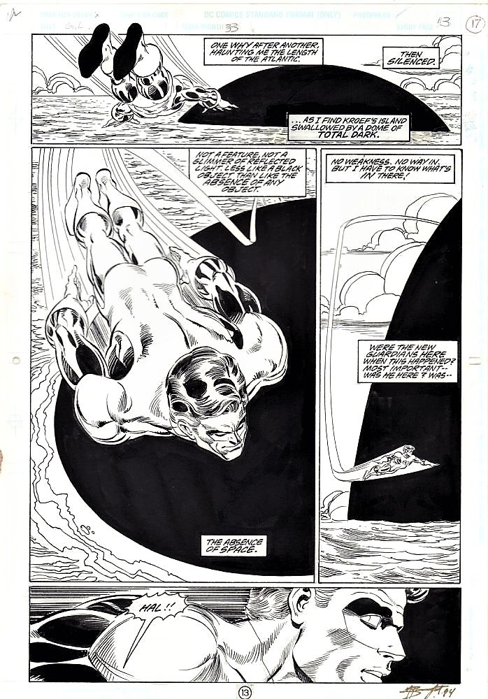 Green Lantern #33 Page 13 Original Art Hal Jordan & New Guardians By Mark Bright Green Lantern #33 Page 13 Original Art Hal Jordan & New Guardians By Mark Bright