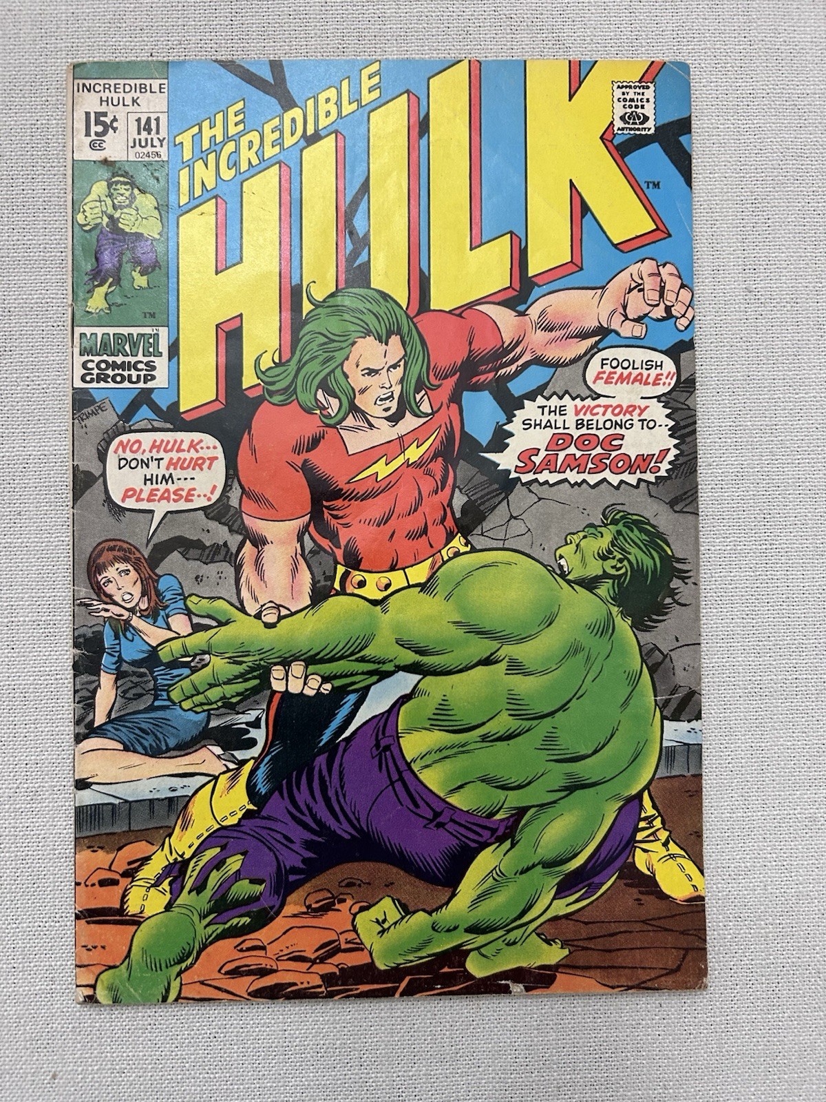 Incredible Hulk #141 1971 1st Appearance Doc Samson Incredible Hulk #141 1971 1st Appearance Doc Samson