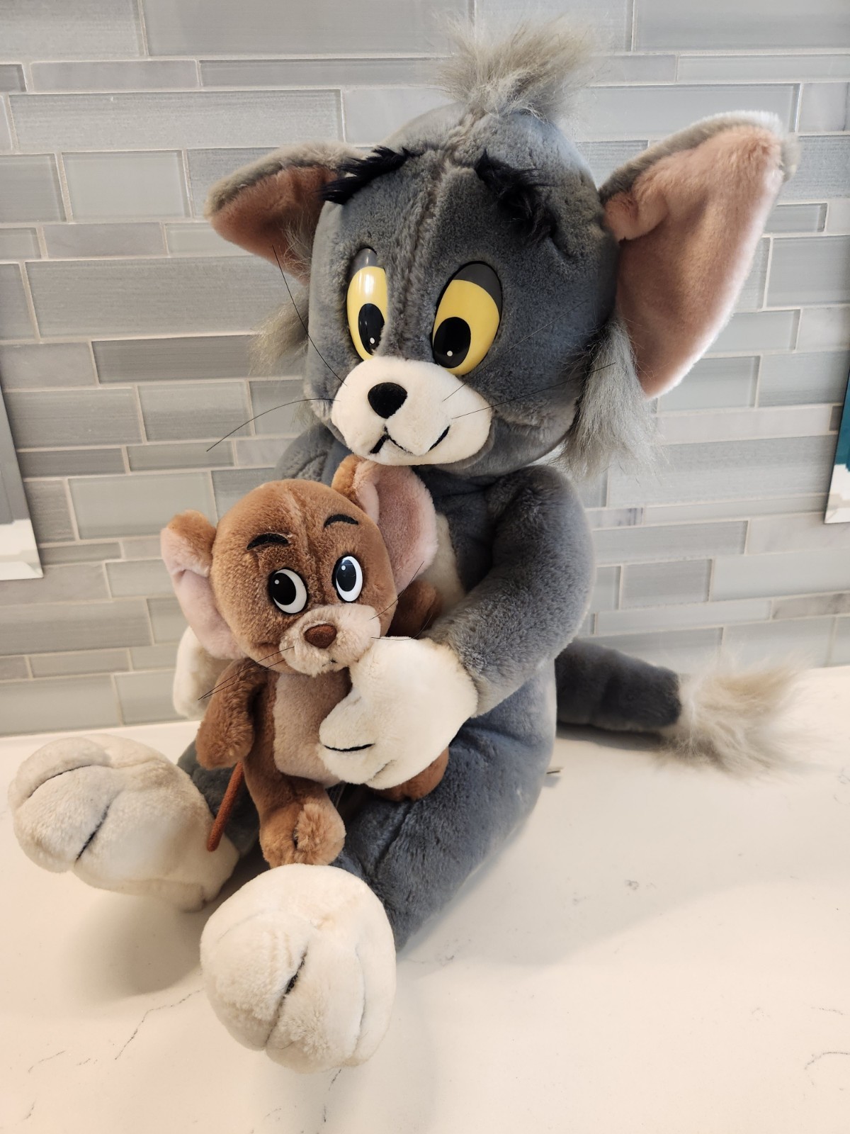 Vintage Tom & Jerry 16" Plush Doll Set 1985 Presents MGM UA Entertainment