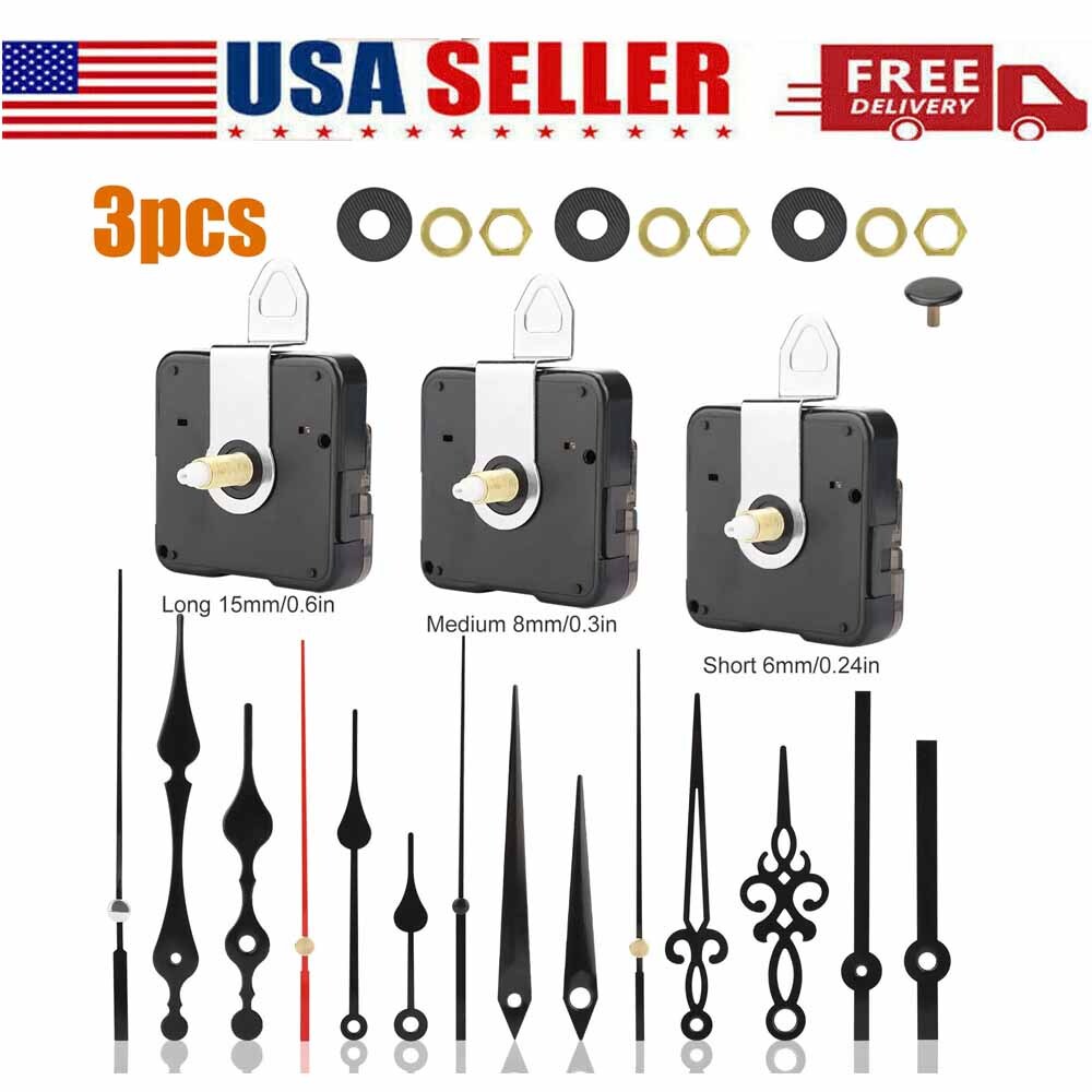 DIY Clock Parts Movement Quartz Mechanism Wall Replacement Repair Tool Hands Kit