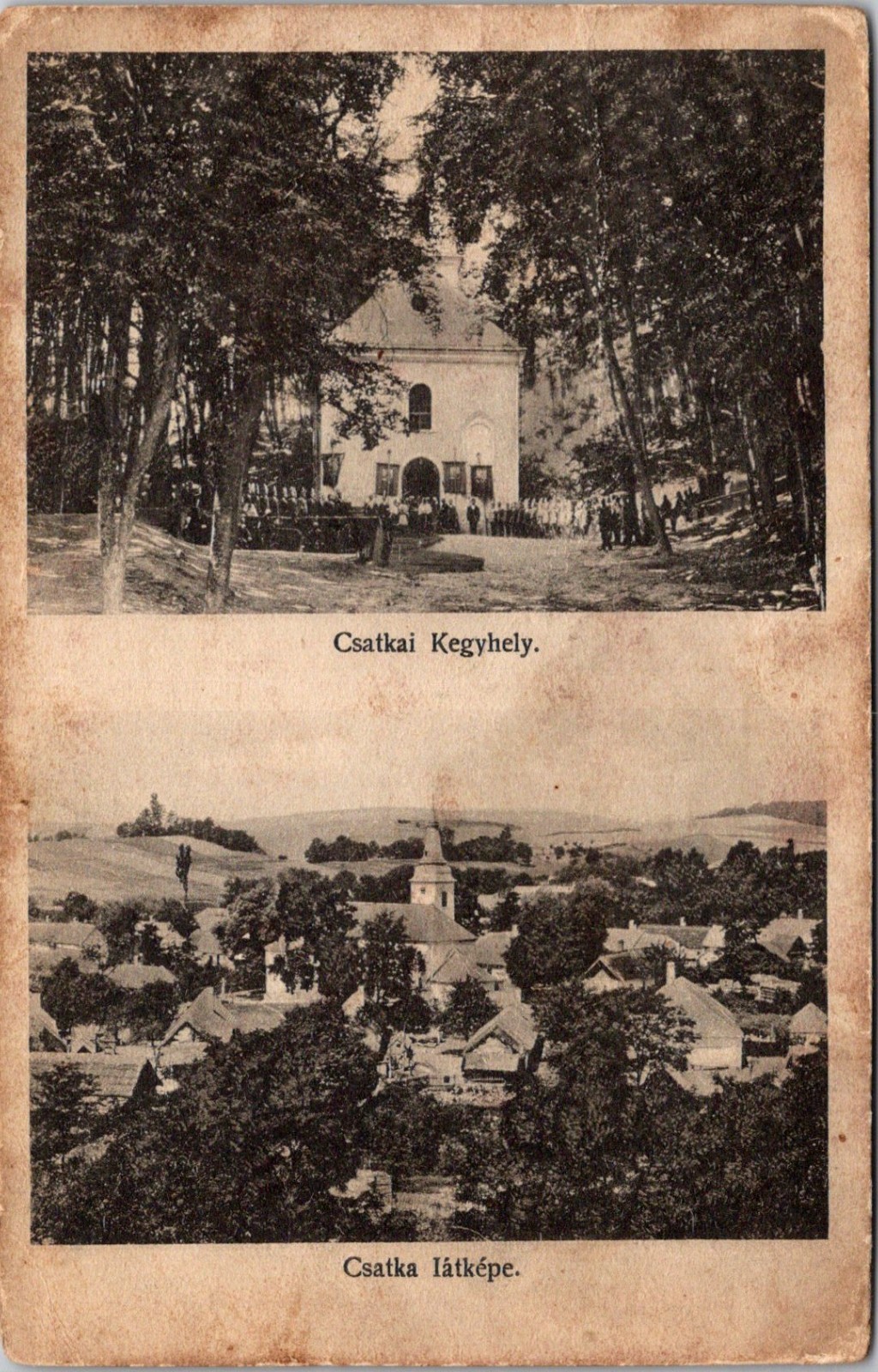 * Antique DB 2 Views Csatkai Kegyhely Csatka Shrine Hungary c1900s Architecture * Antique DB 2 Views Csatkai Kegyhely Csatka Shrine Hungary c1900s Architecture