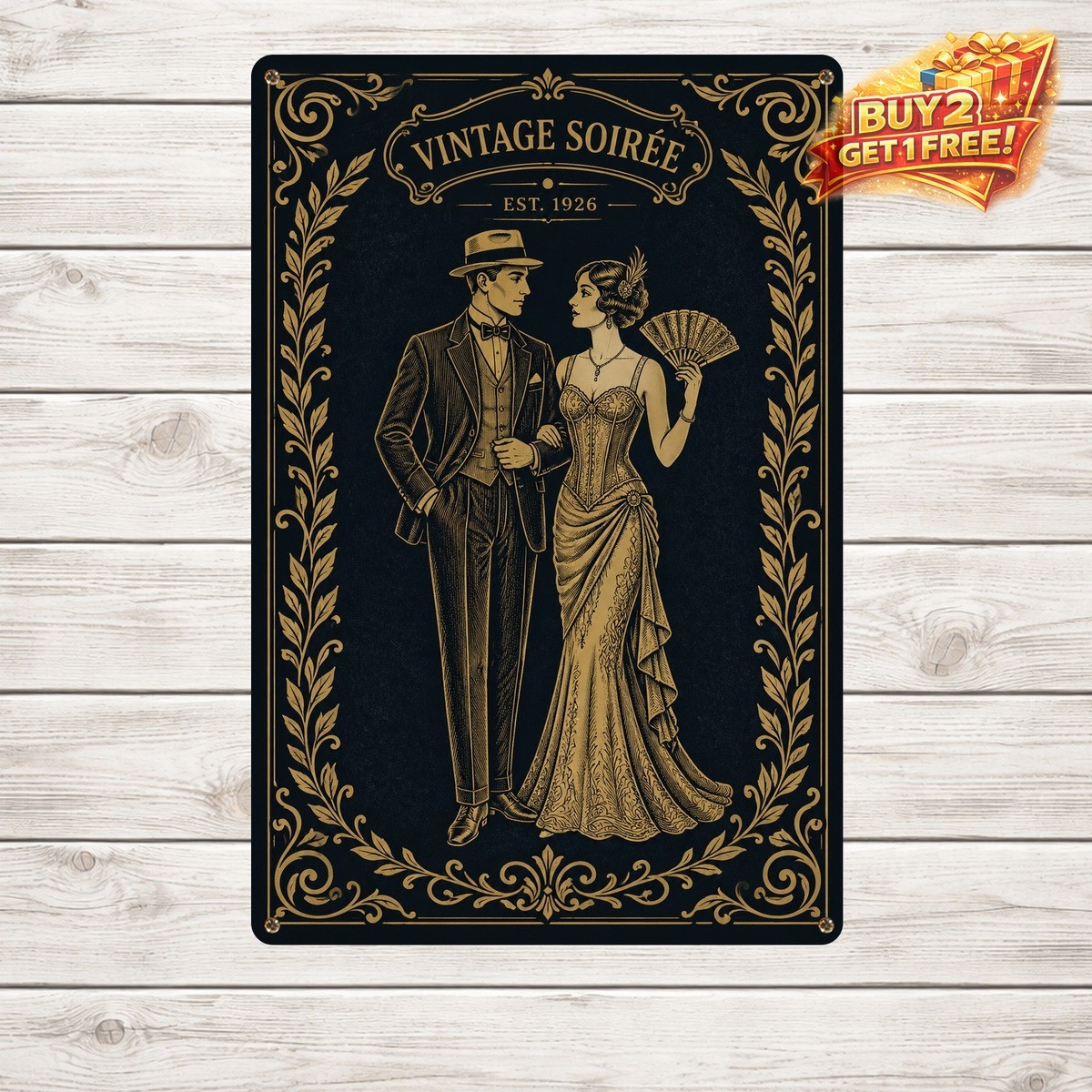 Elegant Couple Vintage Tin Metal Signs Romantic Home Wall Art Elegant Couple Vintage Tin Metal Signs Romantic Home Wall Art