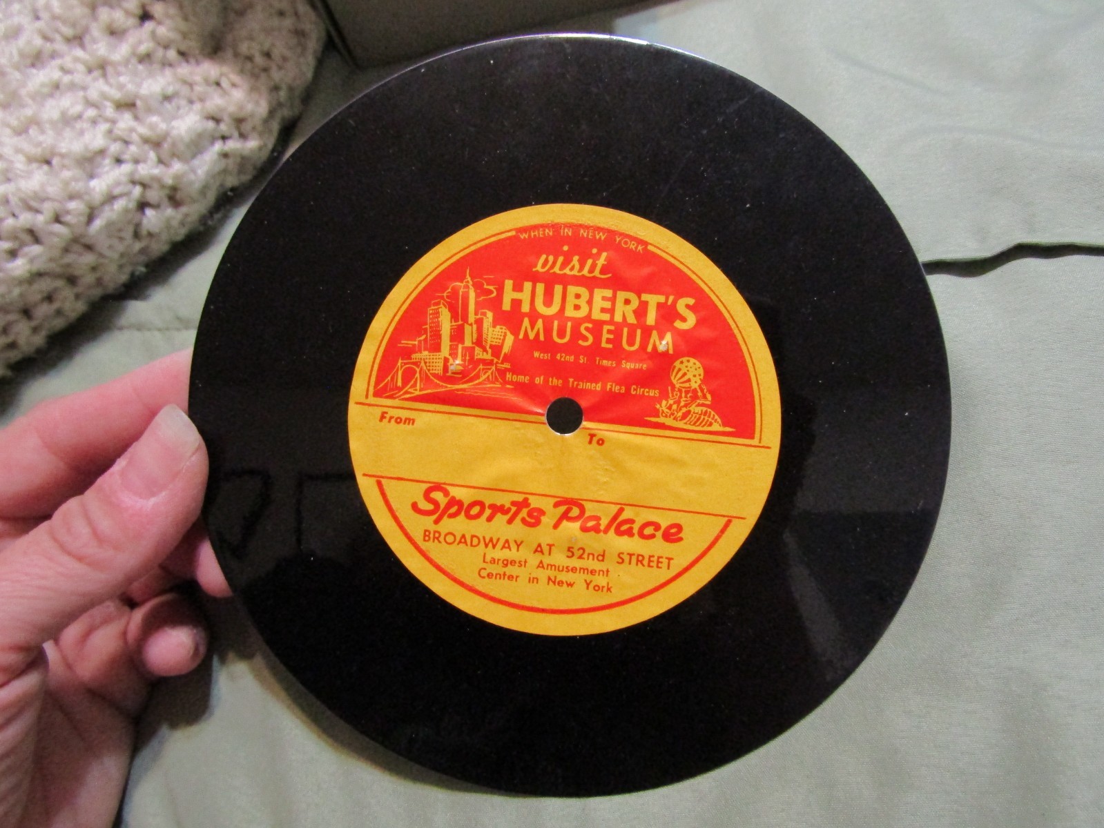 Vintage When In New York Visit Hubert's Museum Home of the Flea Circus Record Vintage When In New York Visit Hubert's Museum Home of the Flea Circus Record