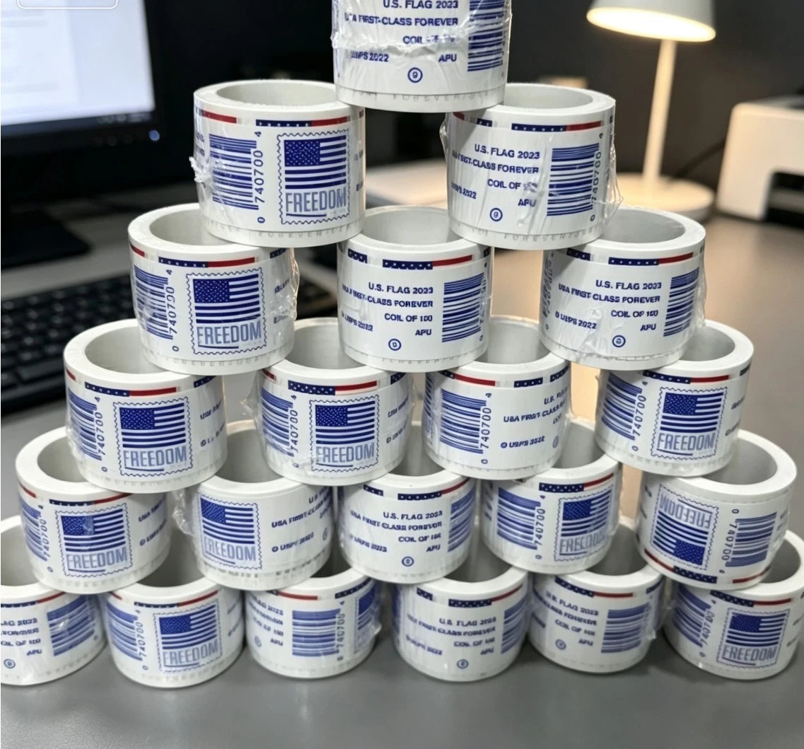 20 Rolls of 100 USPS Postage Stamps, Totaling 2000 Pieces 2023 Delivery Fast 20 Rolls of 100 USPS Postage Stamps, Totaling 2000 Pieces 2023 Delivery Fast