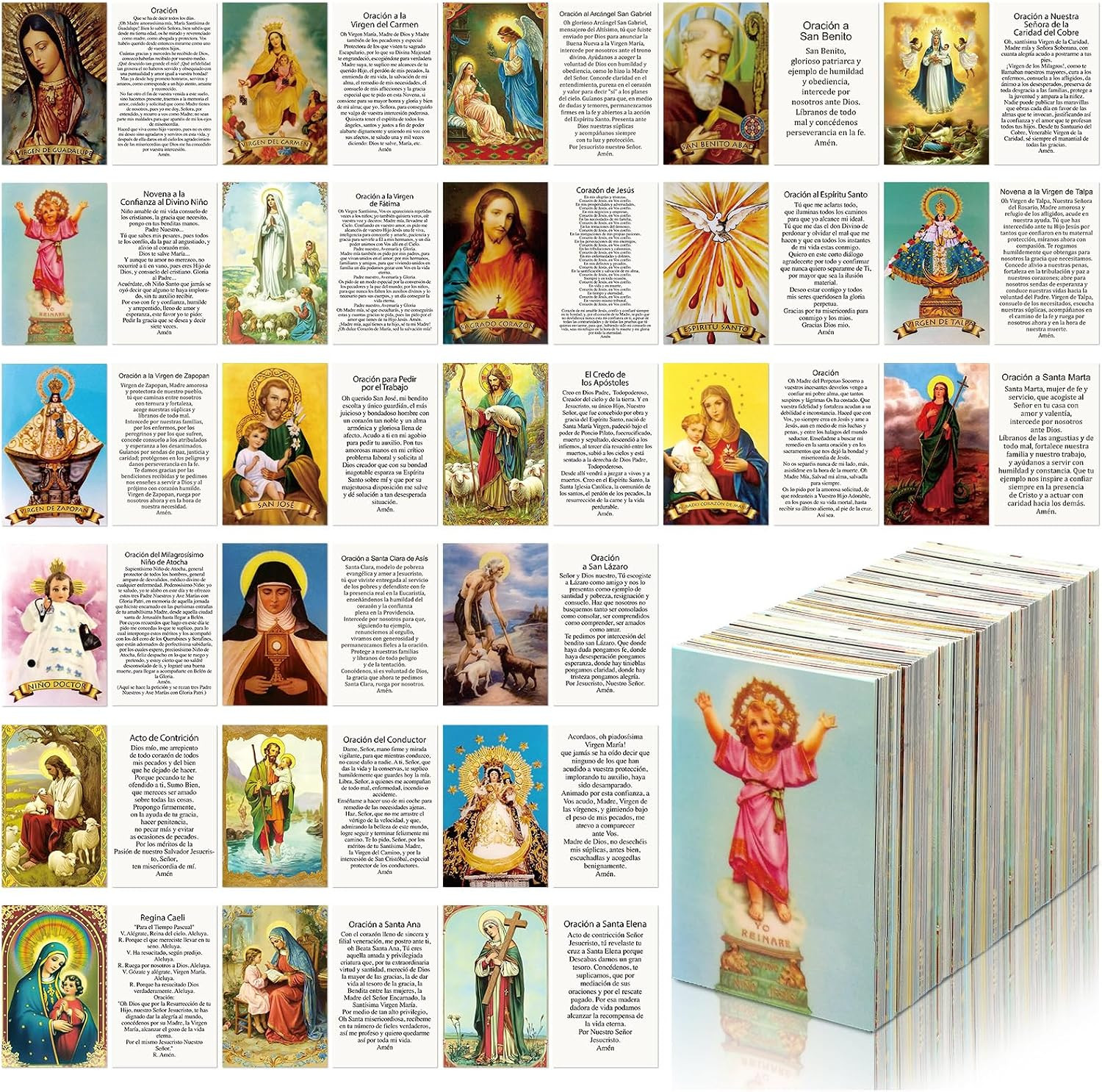 120 Pcs Spanish Catholic Holy Cards Bulk Gifts Catholic Prayer Cards 120 Pcs Spanish Catholic Holy Cards Bulk Gifts Catholic Prayer Cards