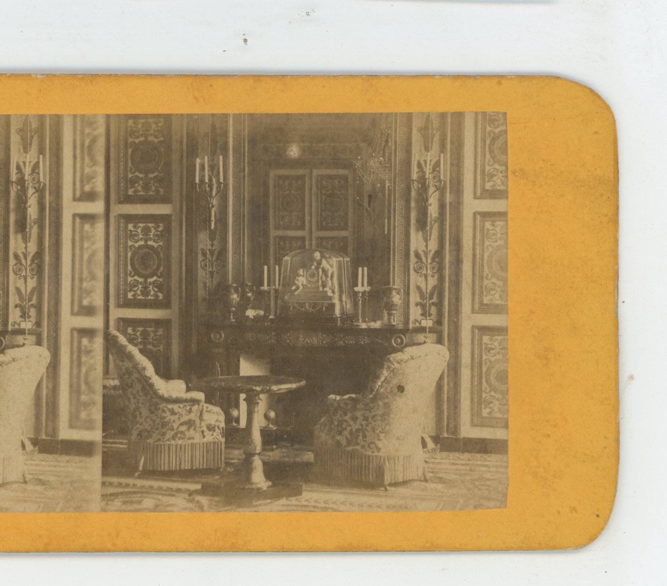 The Prince Imperial's salon at the Château de Compiègne France Stereoview