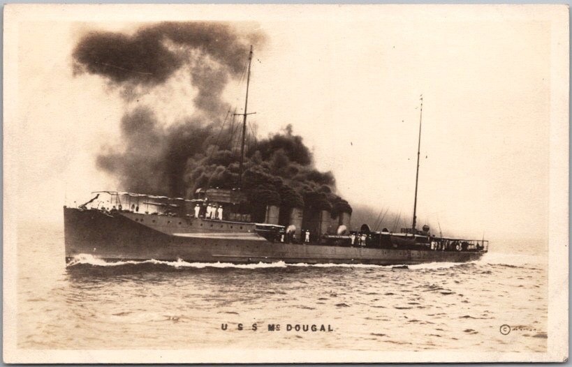 Vintage 1910s U.S. Navy Ship Real Photo RPPC Postcard "U.S.S. McDOUGAL" Unused Vintage 1910s U.S. Navy Ship Real Photo RPPC Postcard "U.S.S. McDOUGAL" Unused