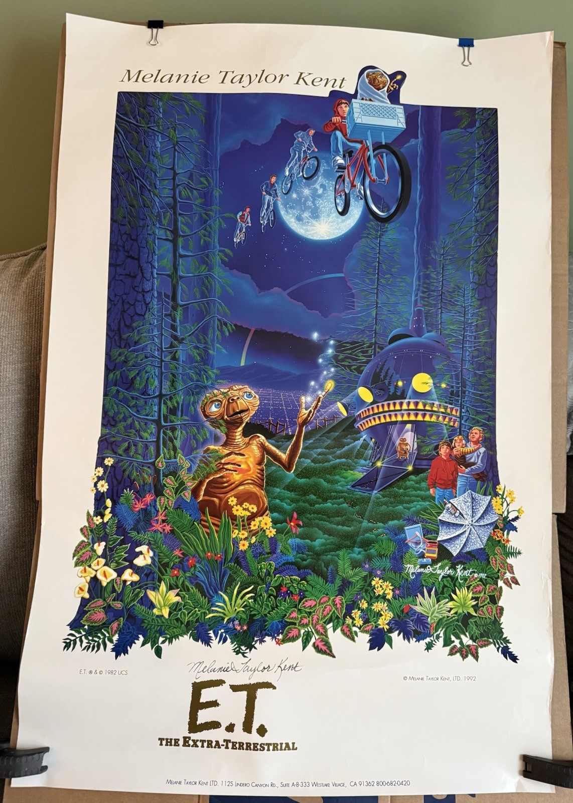 E.T. Poster Signed By Melanie Taylor Kent 36"x 24" 1992 E.T. Poster Signed By Melanie Taylor Kent 36"x 24" 1992