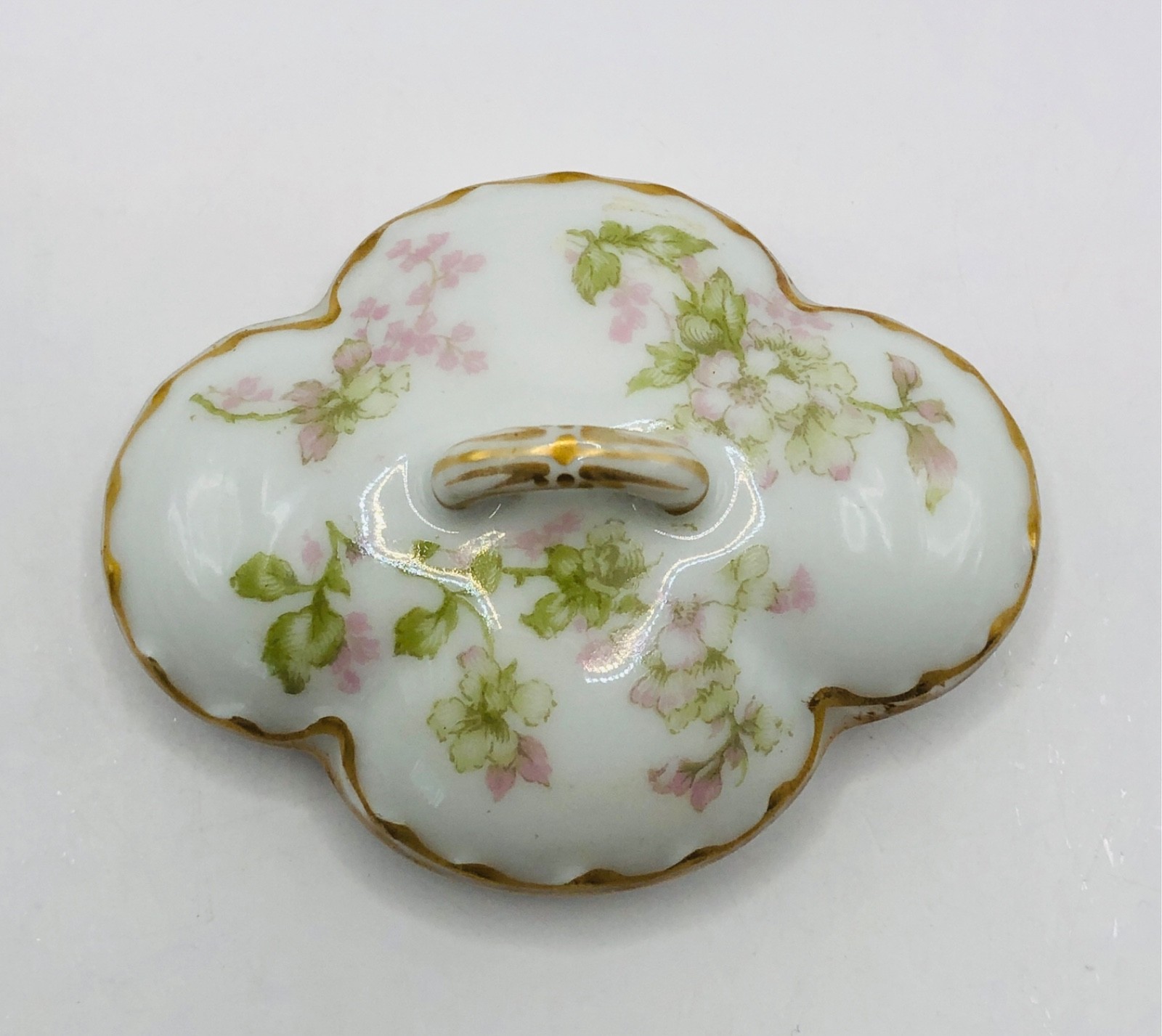 Antique Theodore Haviland 21255 Replacement Sugar Bowl Lid Apple Blossom Antique Theodore Haviland 21255 Replacement Sugar Bowl Lid Apple Blossom