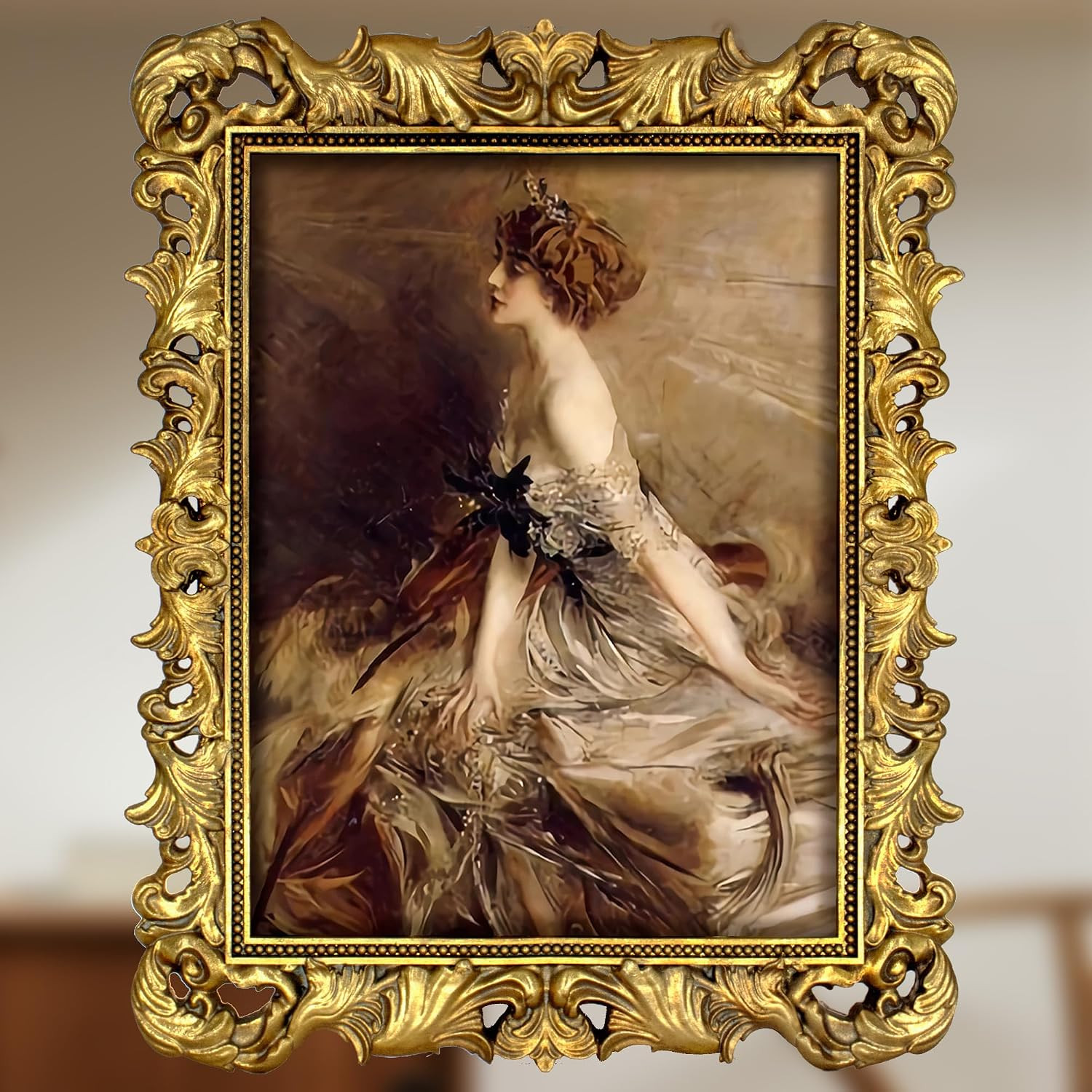 Gold 11X14 Picture Frame Vintage Picture Frames Ornate Baroque | Real Glass