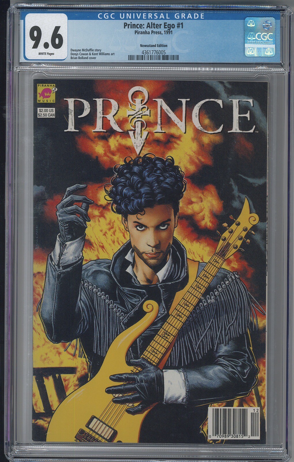 Prince Alter Ego 1 CGC 9.6 NM+ SUPER RARE Newsstand Variant PIRANHA PRESS 1991 Prince Alter Ego 1 CGC 9.6 NM+ SUPER RARE Newsstand Variant PIRANHA PRESS 1991