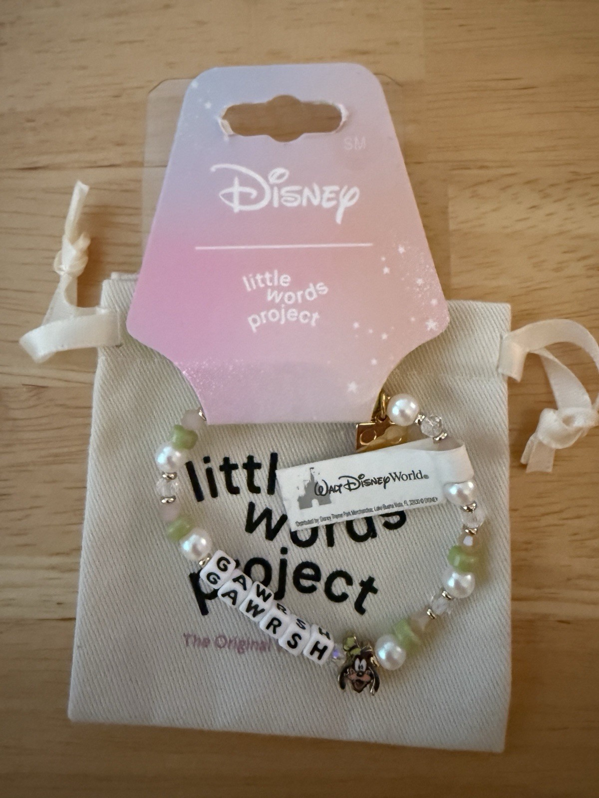 Disney 2025 Little Words Project Bracelet Goofy GAWRSH Size S/M Brand New Disney 2025 Little Words Project Bracelet Goofy GAWRSH Size S/M Brand New