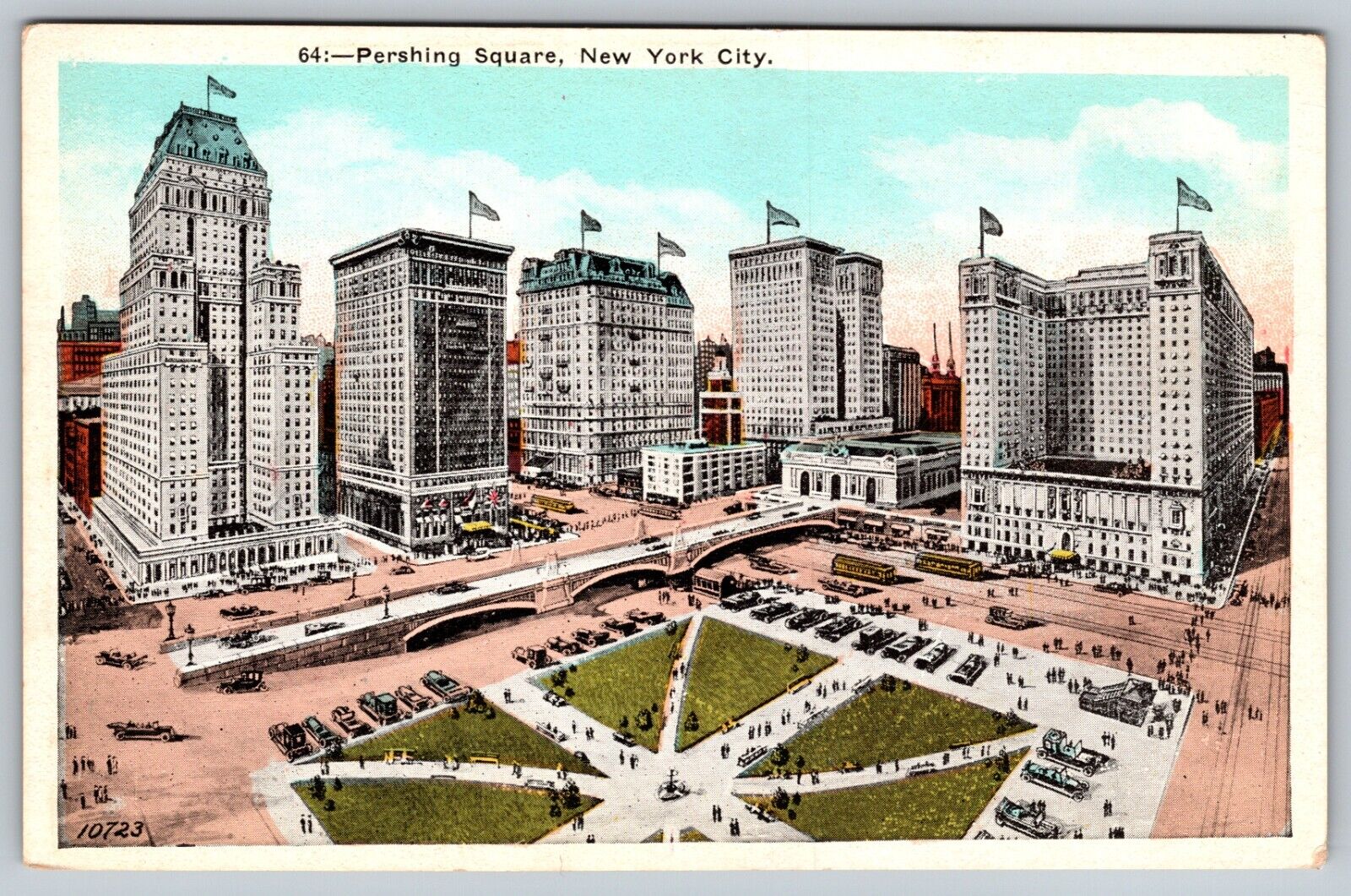 PERSHING SQUARE NEW YORK CITY NY NEW YORK C.1915 VINTAGE POSTCARD