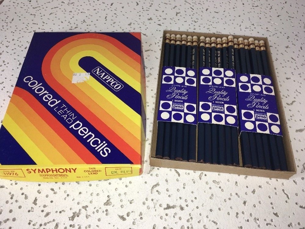 Vintage NAPPCO National Pen Pencil, dark blue, Symphony thin lead pencils 36 pcs Vintage NAPPCO National Pen Pencil, dark blue, Symphony thin lead pencils 36 pcs
