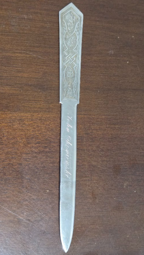 Antique, Vintage Engraved Letter Opener 9.5" Made in Italy Personalized Antique, Vintage Engraved Letter Opener 9.5" Made in Italy Personalized