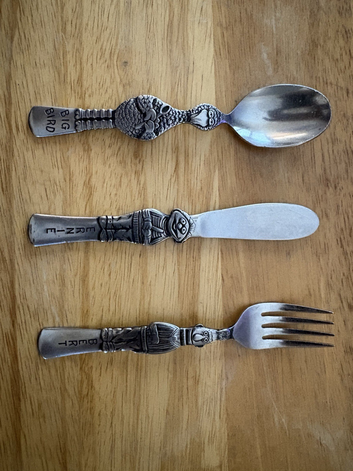 Vintage 1976 Gorham Sesame Street Child Flatware Set - Ernie, Big Bird, Bert Vintage 1976 Gorham Sesame Street Child Flatware Set - Ernie, Big Bird, Bert