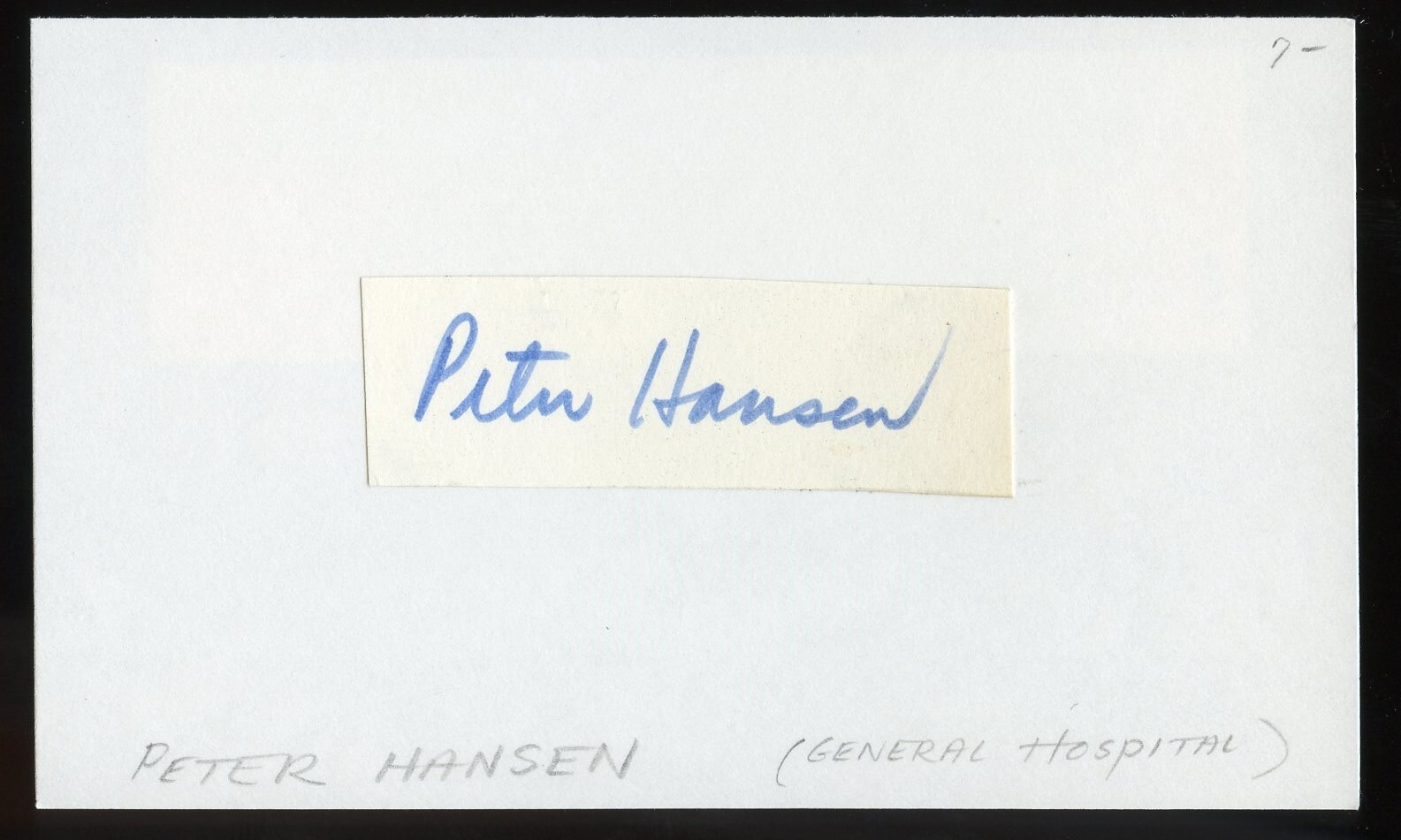 Peter Hansen d2017 signed autograph 3x5 Cut American Actor on General Hospital Peter Hansen d2017 signed autograph 3x5 Cut American Actor on General Hospital