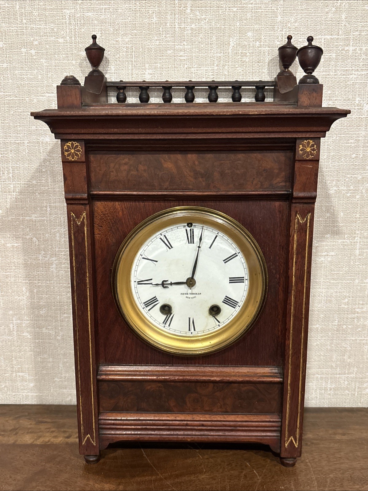 Rare Antique Seth Thomas Gallery Top Mahogany Bracket Clock - Signed R. Kaiser