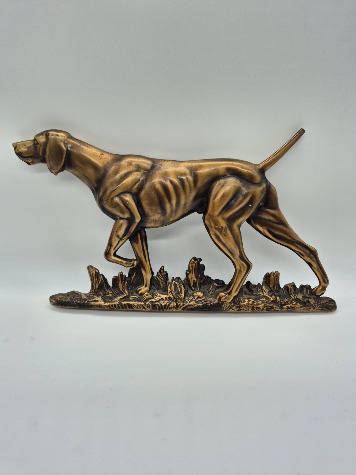 BEAUTIFUL VINTAGE BRASS POINTER DOG WALL MOUNT DECOR BEAUTIFUL VINTAGE BRASS POINTER DOG WALL MOUNT DECOR