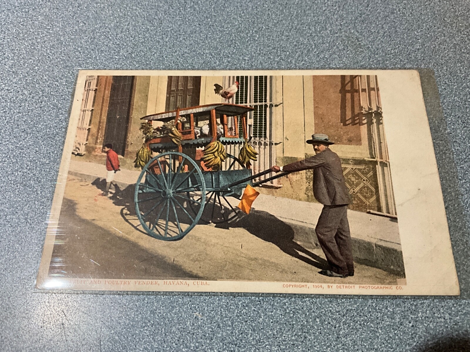 1904 CUBAN VOLANTA FRUIT VENDOR POSTCARD street scene 1904 CUBAN VOLANTA FRUIT VENDOR POSTCARD street scene