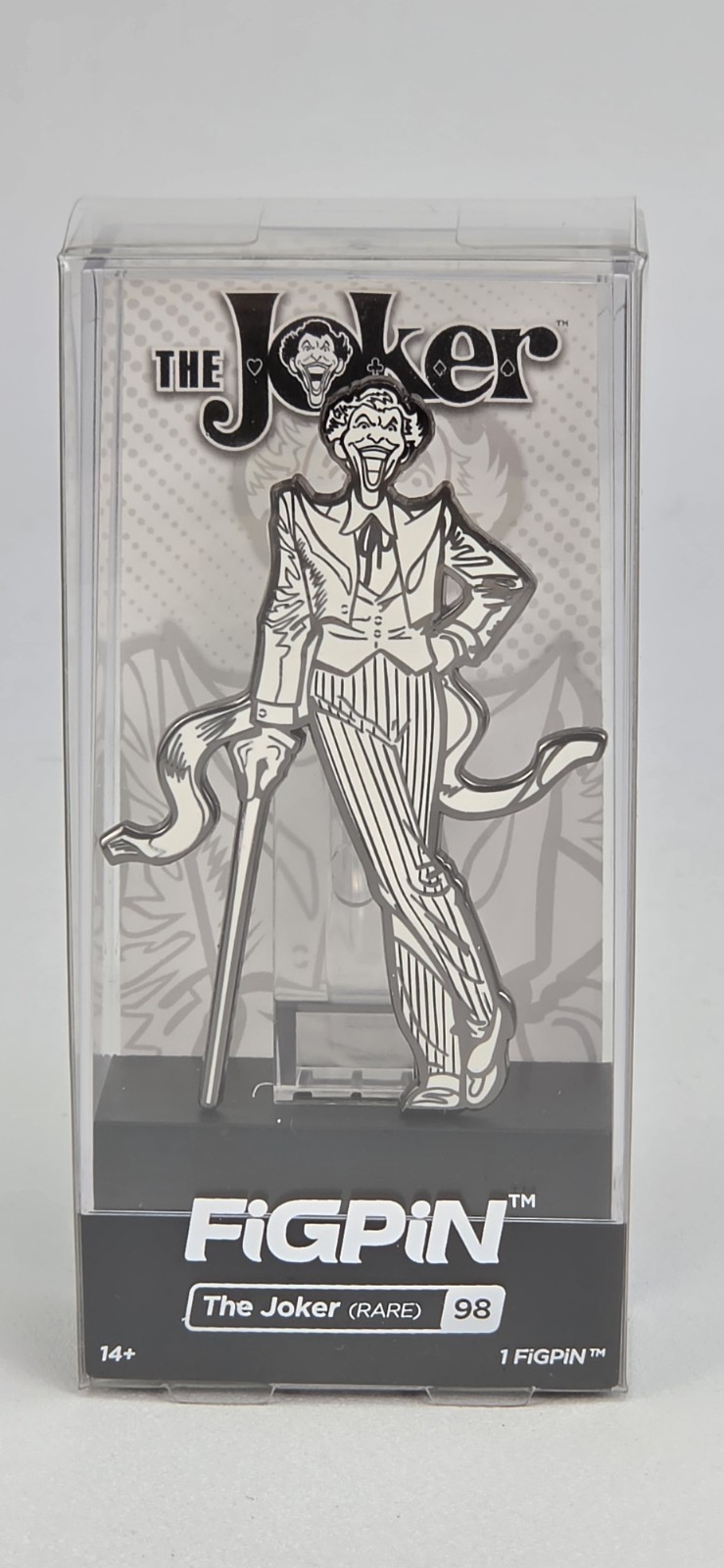 FiGPiN The Joker 98 Black and White Rare Chase Variant Hard Case Batman Pin (#2)