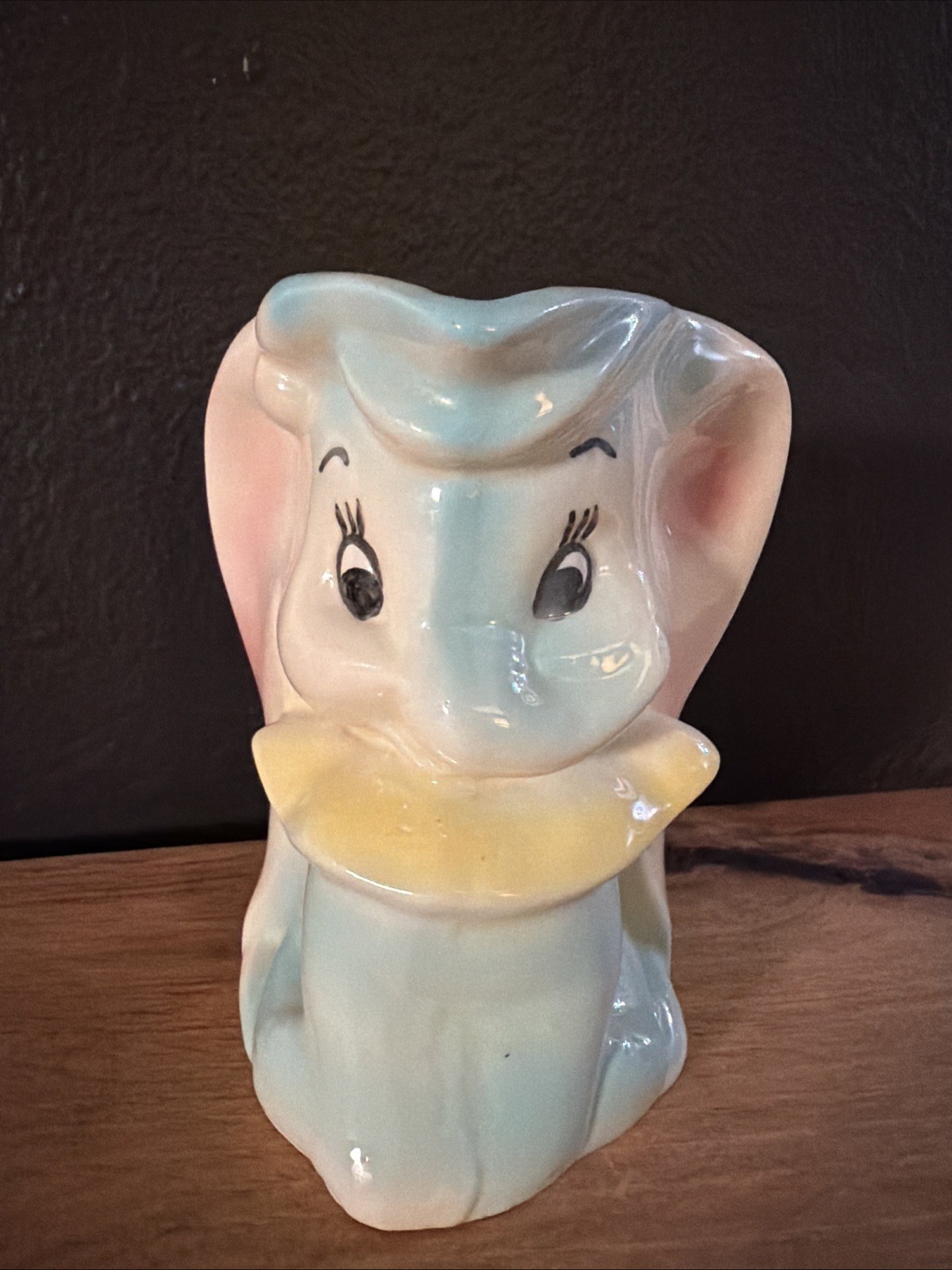 Vintage Disney Dumbo Ceramic Pitcher Leeds Pottery Mark 1940s USA Planter Vase